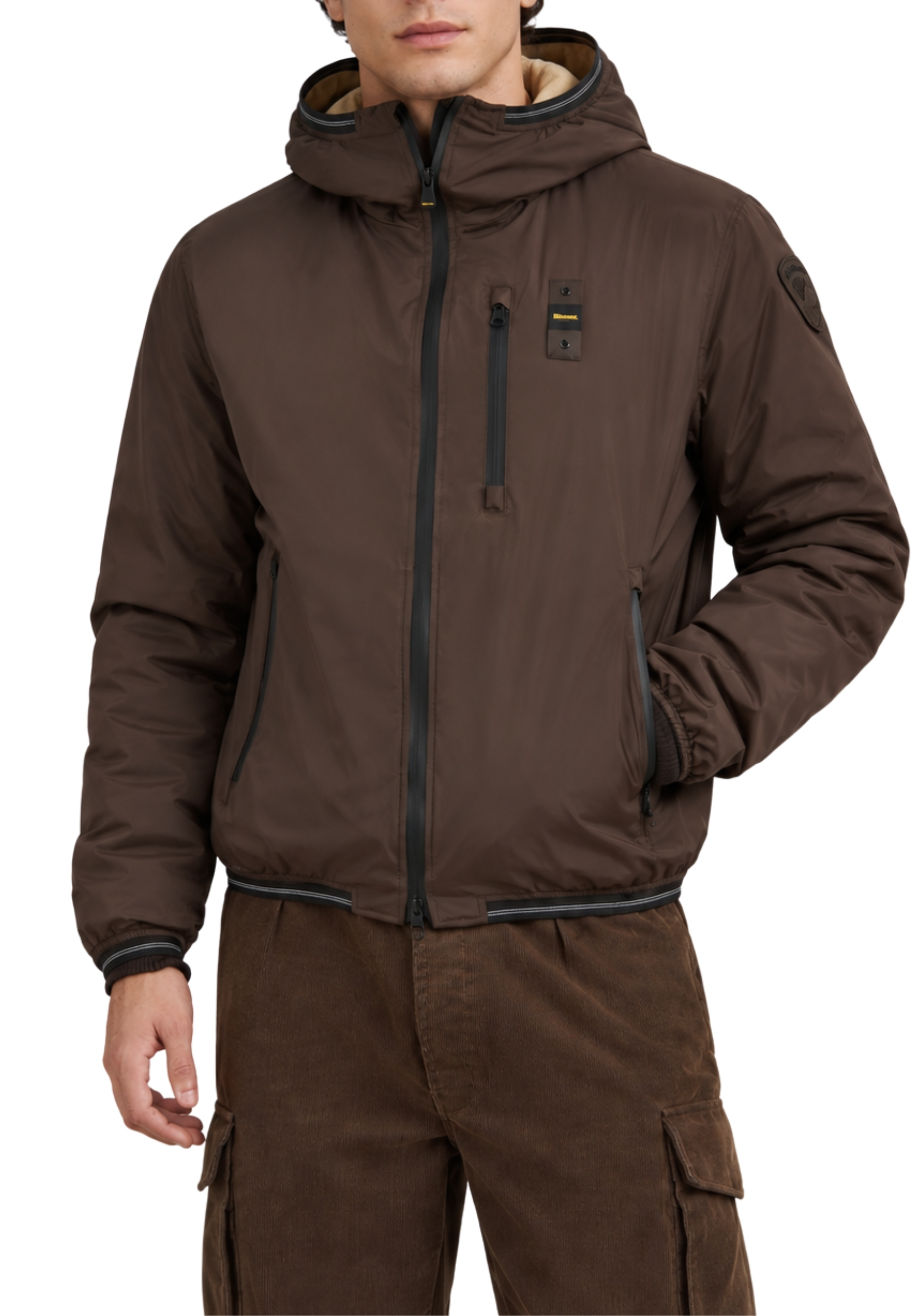 GIACCA IMPERMEABILE CON INTERNO IN ECO PELLICCIA UOMO MARRONE