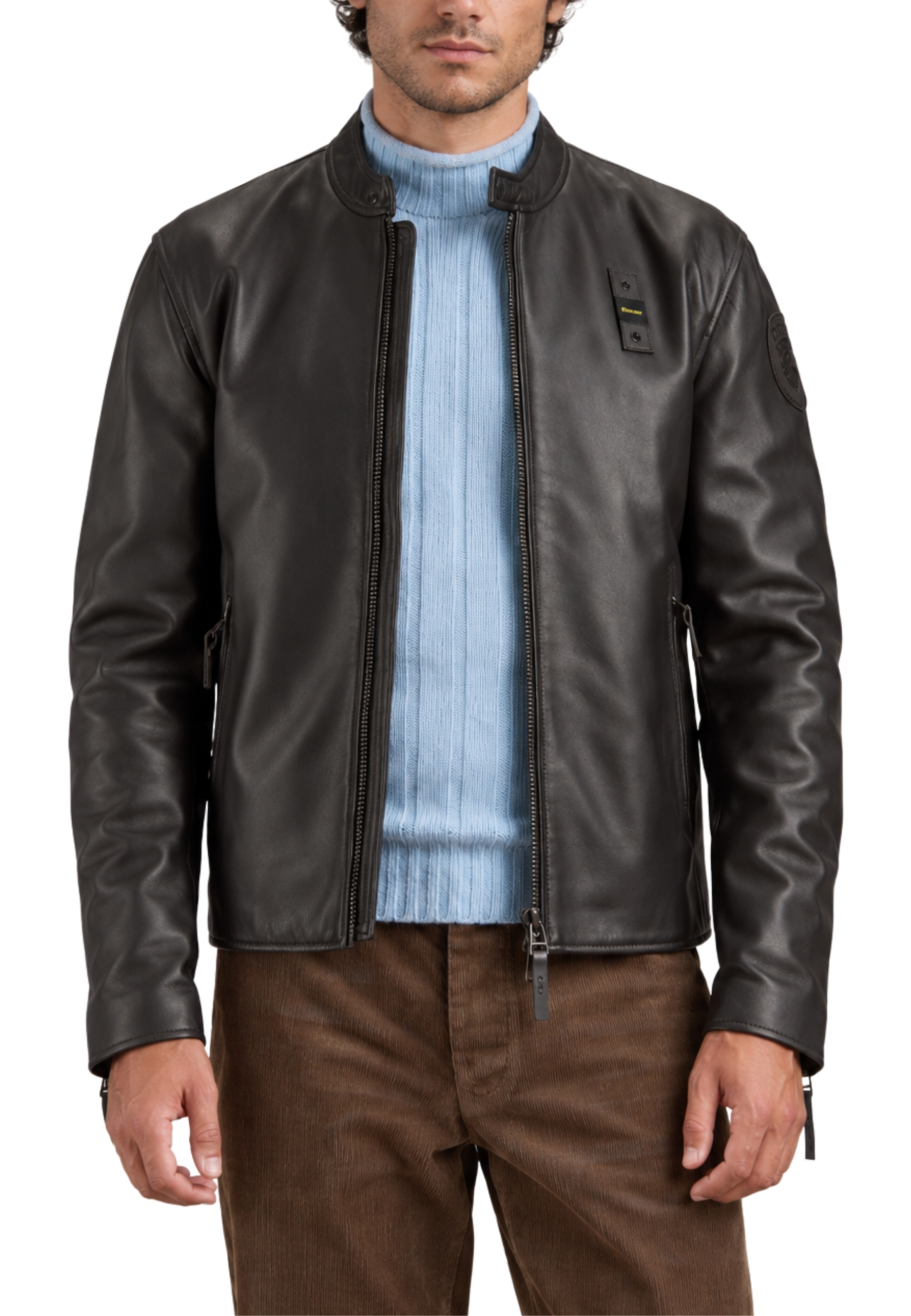 GIACCA IN PELLE BIKER UOMO MARRONE