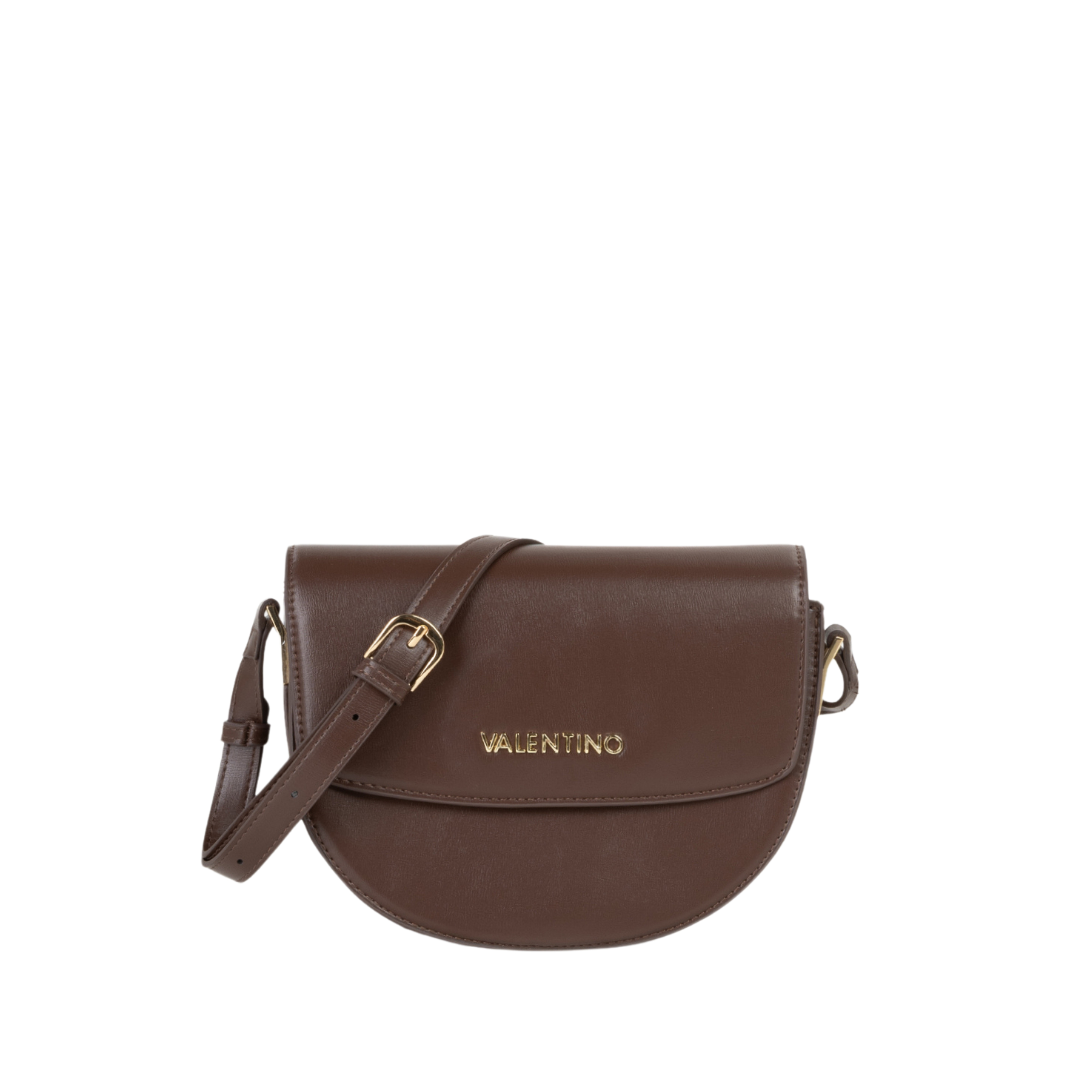 BORSA A TRACOLLA CON PATTINA FRONTALE DONNA MARRONE