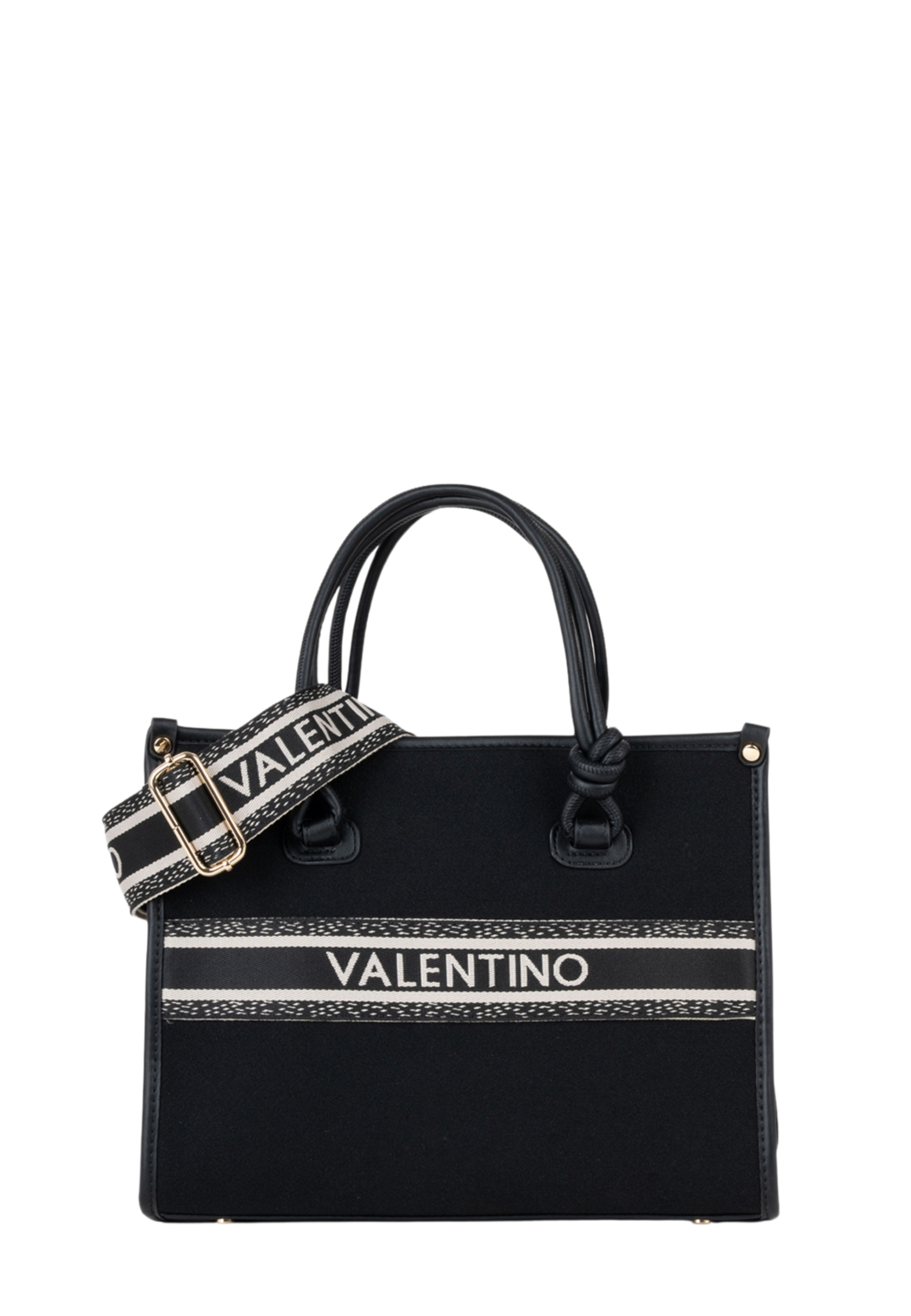 BORSA SHOPPING CON TRACOLLA LOGO DONNA NERO