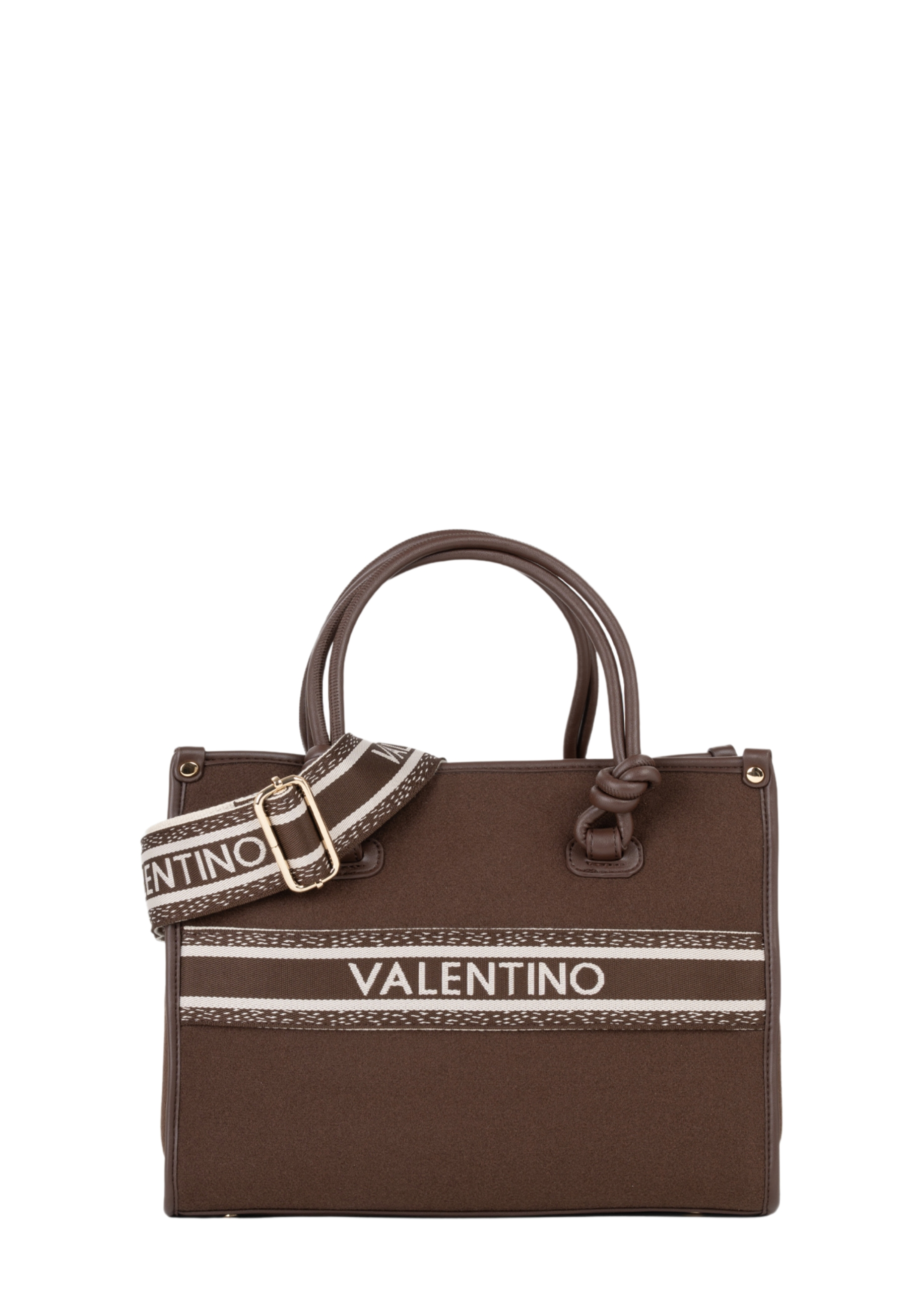 BORSA SHOPPING CON TRACOLLA LOGO DONNA MARRONE