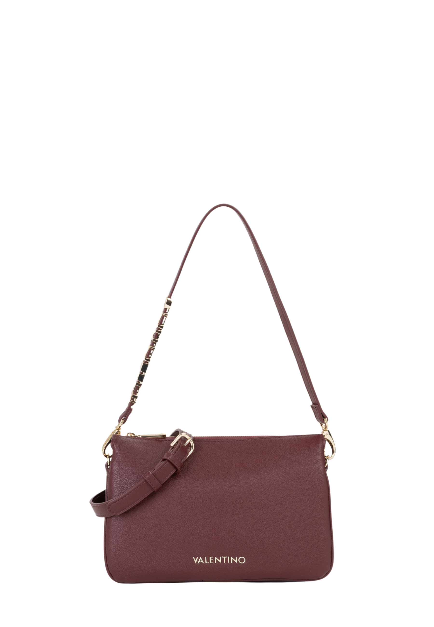 BORSA A TRACOLLA CON DETTAGLIO METALLICO DONNA BORDEAUX