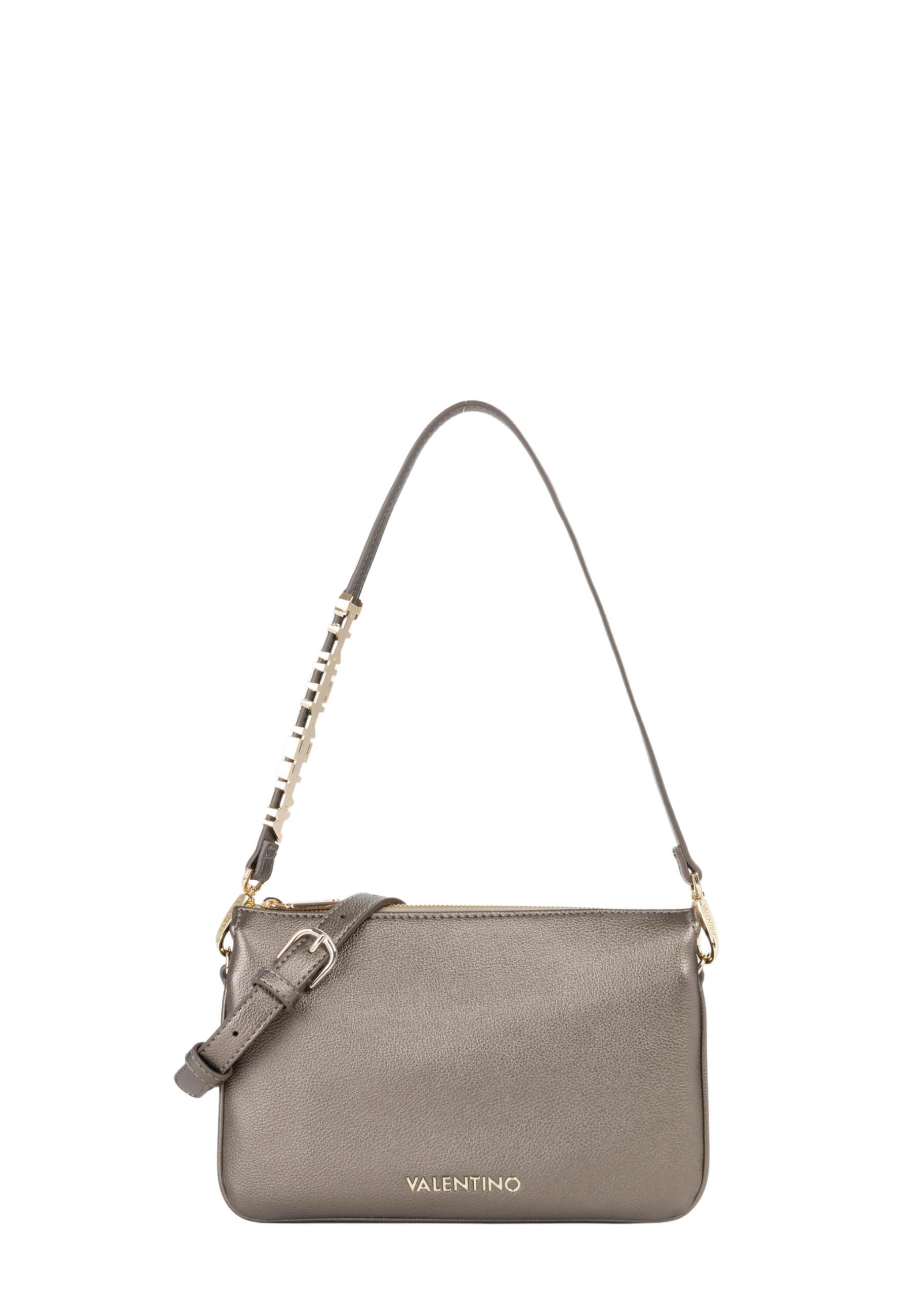 BORSA A TRACOLLA CON DETTAGLIO METALLICO DONNA GRIGIO