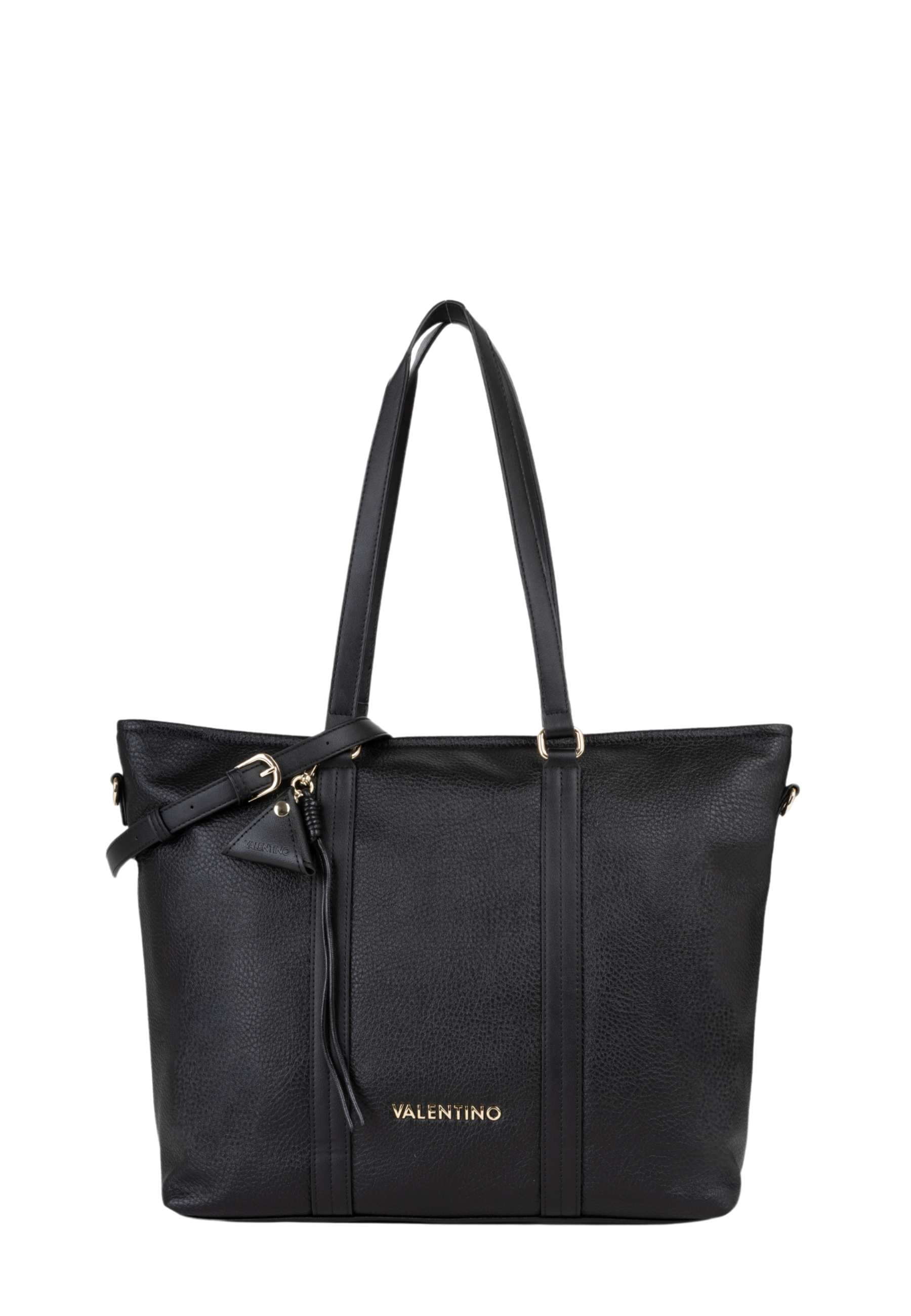 BORSA SHOPPING CON CIONDOLO LOGO DONNA NERO