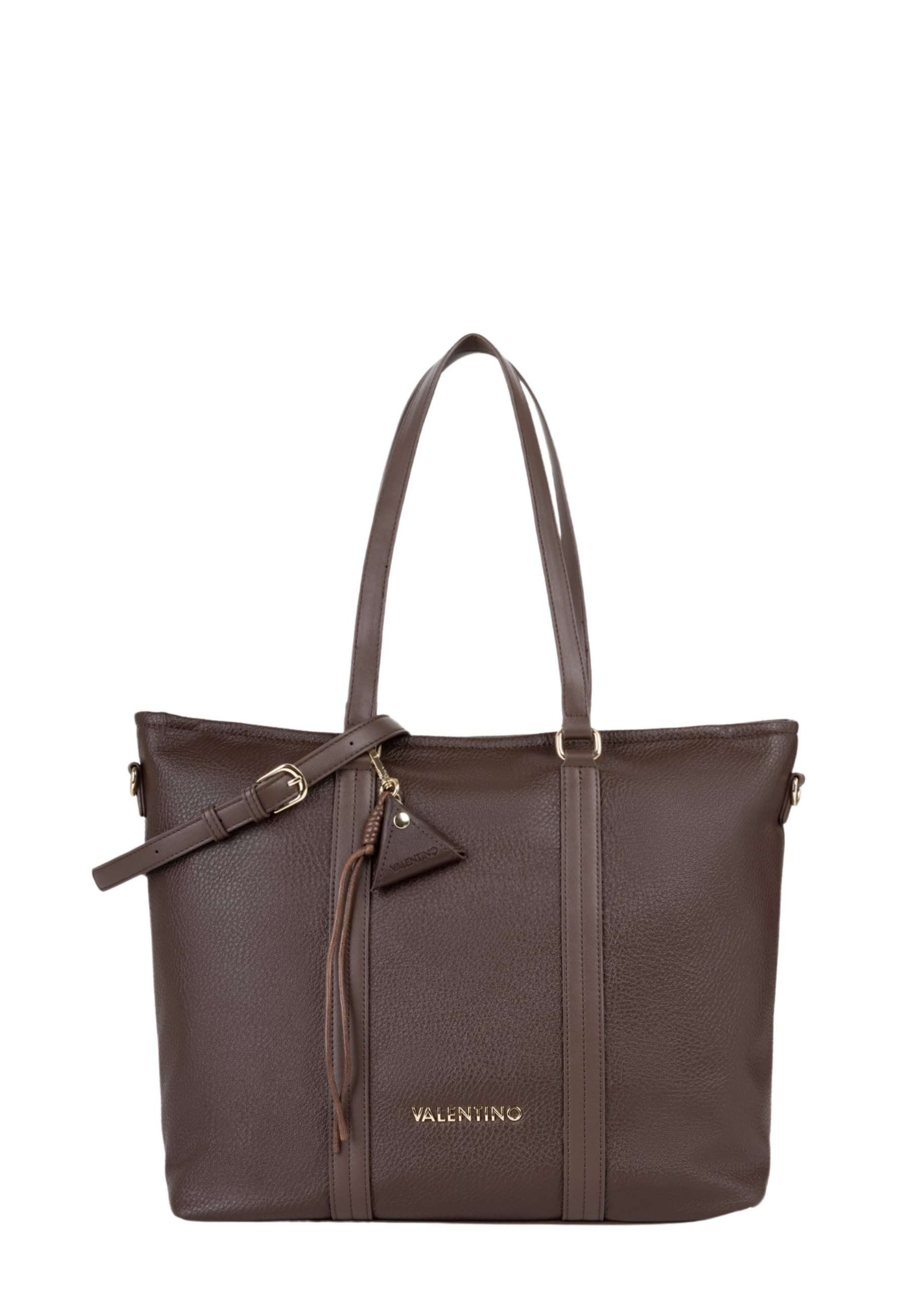 BORSA SHOPPING CON CIONDOLO LOGO DONNA MARRONE