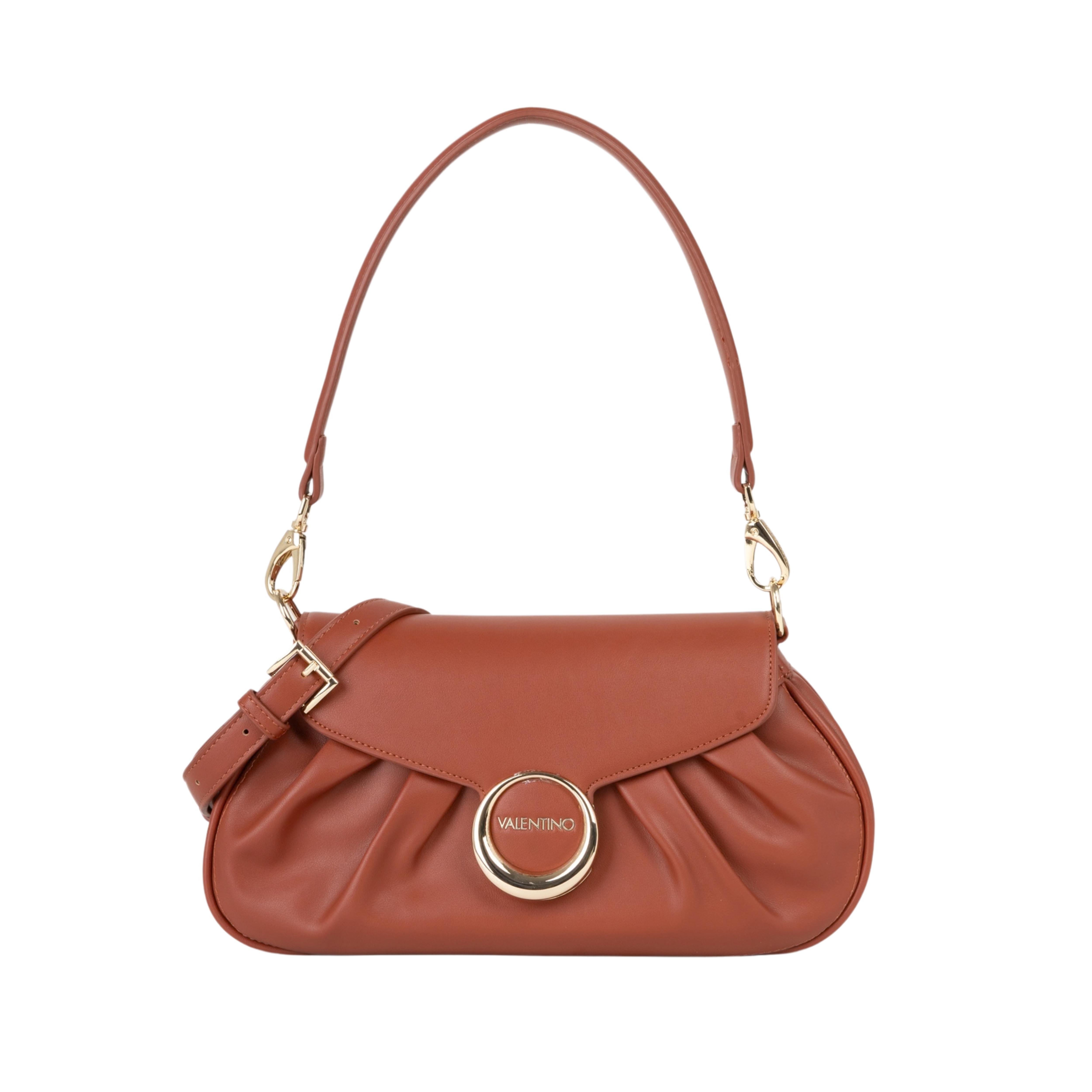 BORSA A TRACOLLA CON DETTAGLIO CIRCOLARE DONNA MARRONE