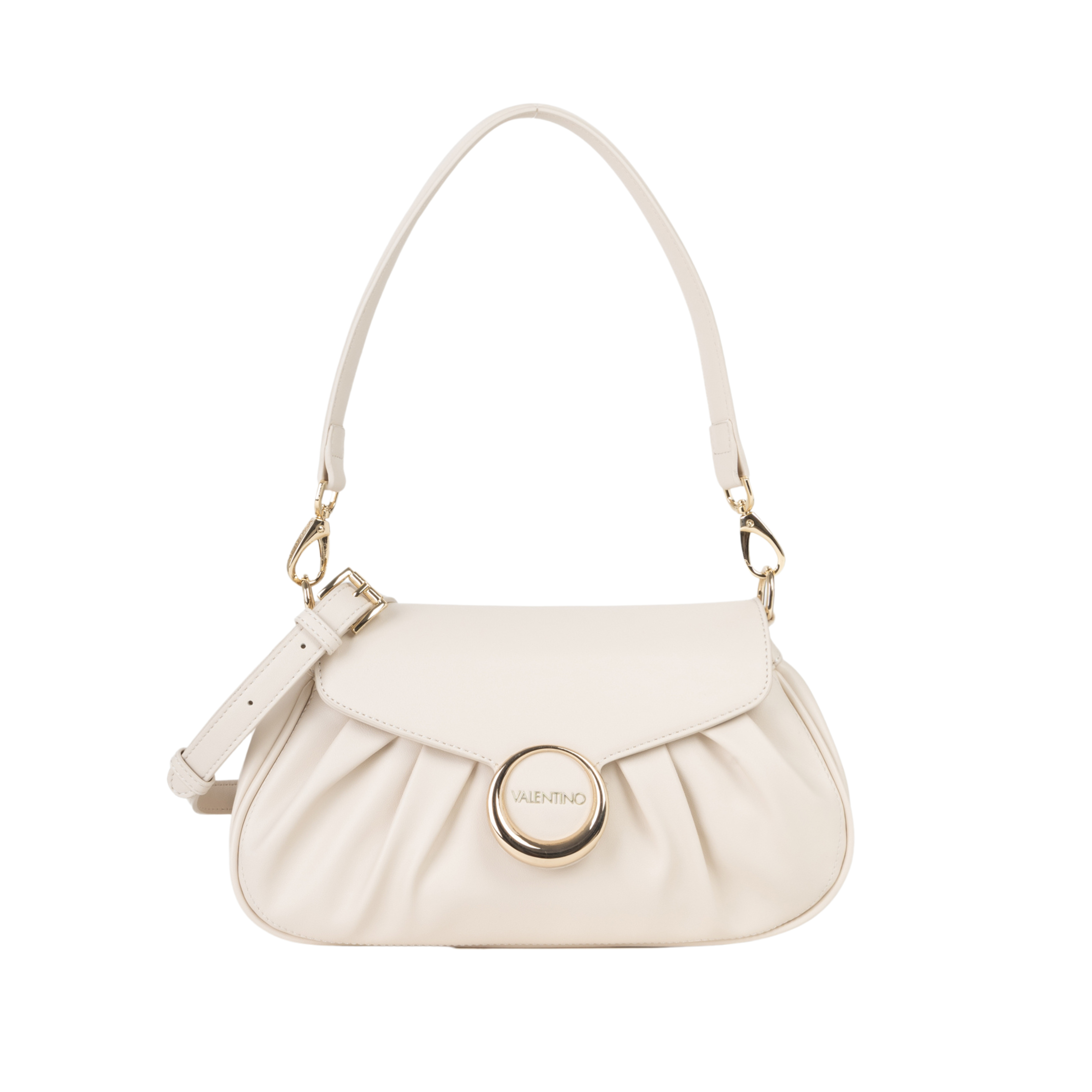 BORSA A TRACOLLA CON DETTAGLIO CIRCOLARE DONNA ECRU