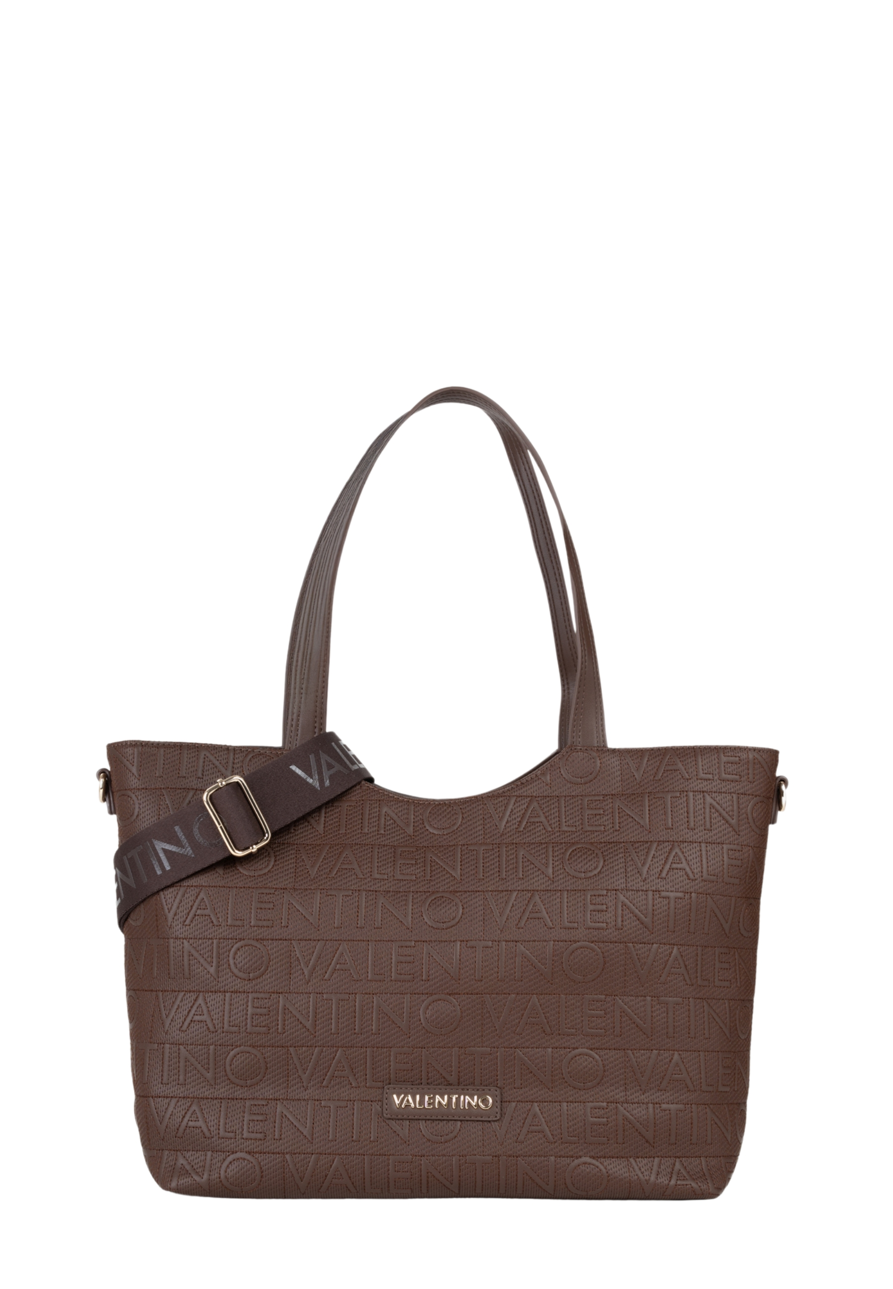 BORSA SHOPPING LOGO ALL-OVER DONNA MARRONE
