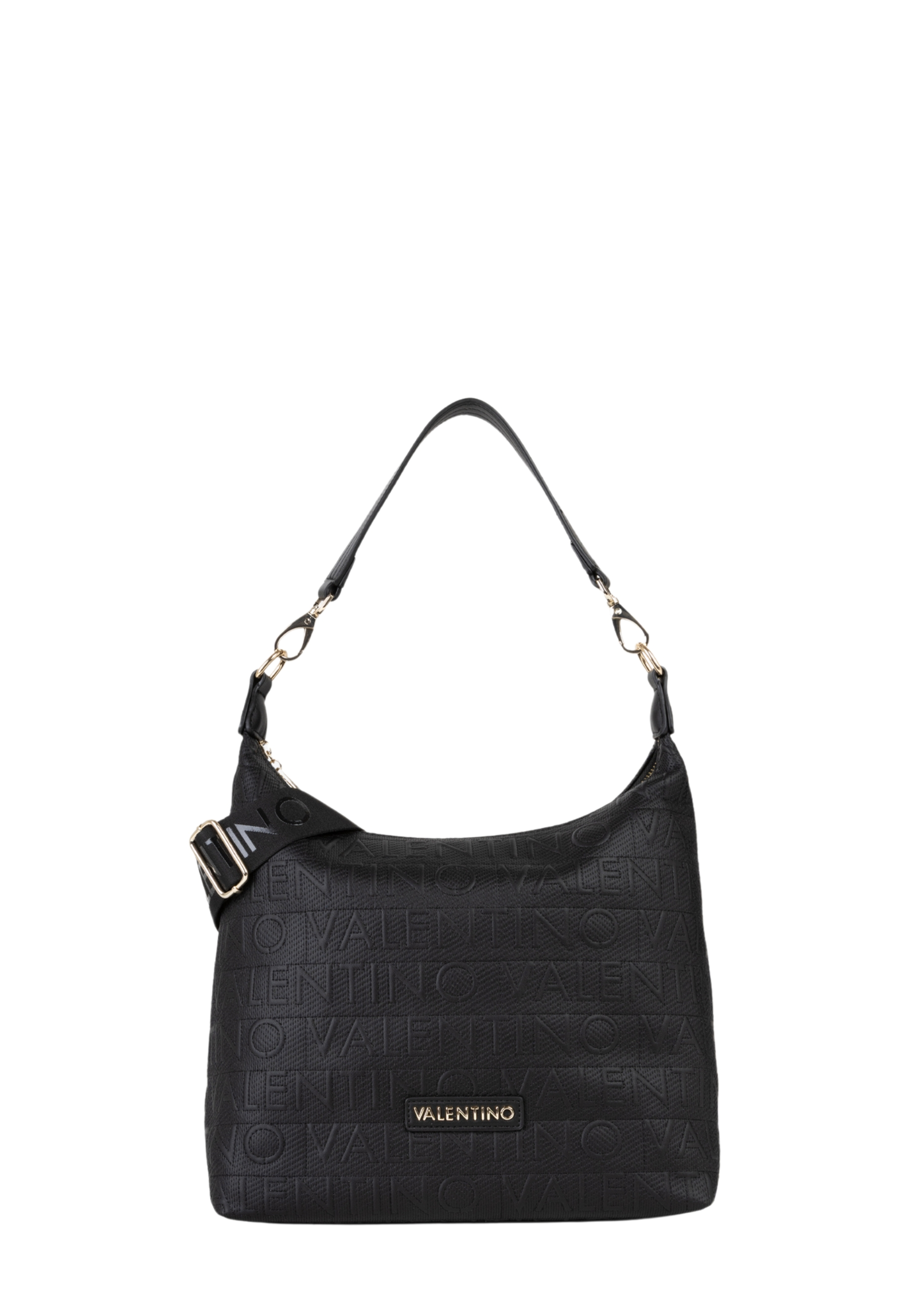 BORSA A SPALLA A SACCA LOGO ALL-OVER DONNA NERO