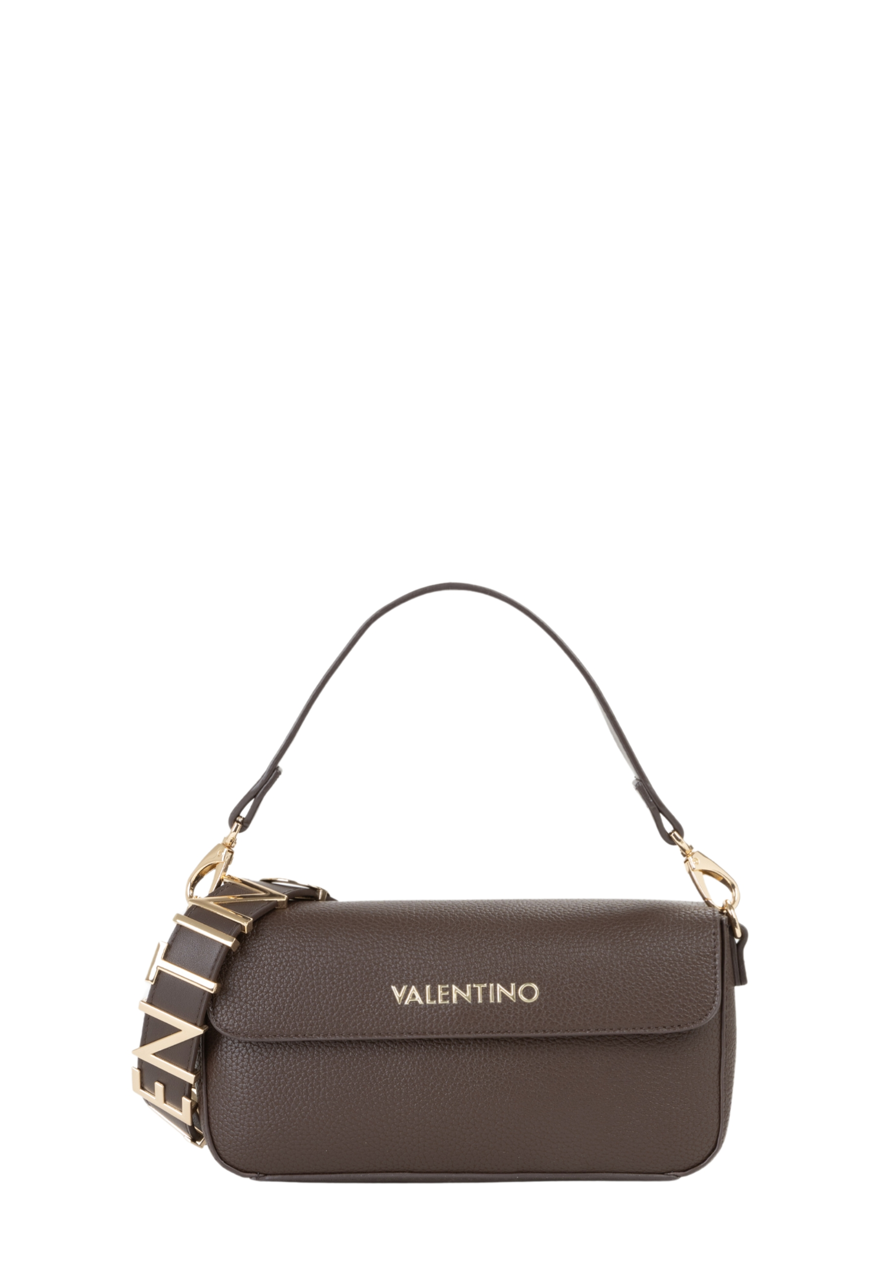 BORSA A SPALLA BAGUETTE CON LOGO GRAFFETTATO DONNA MARRONE