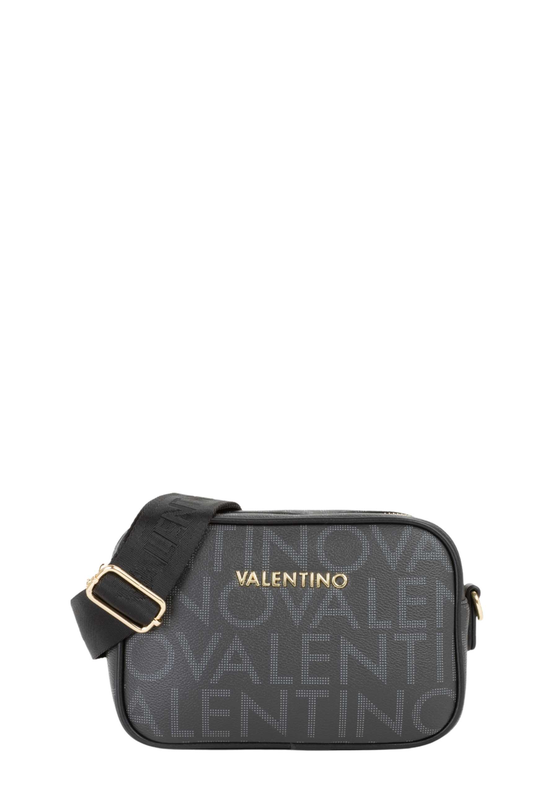 BORSA A SPALLA CON LOGO ALL-OVER DONNA NERO