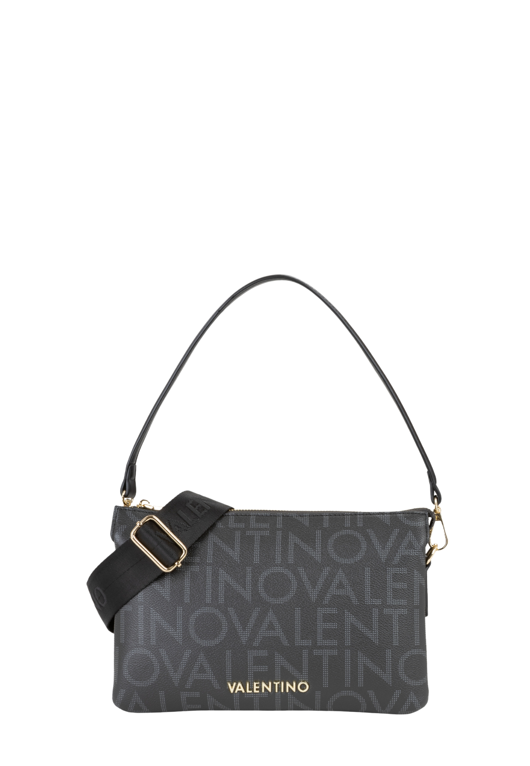 BORSA A SPALLA LOGO ALL-OVER DONNA NERO