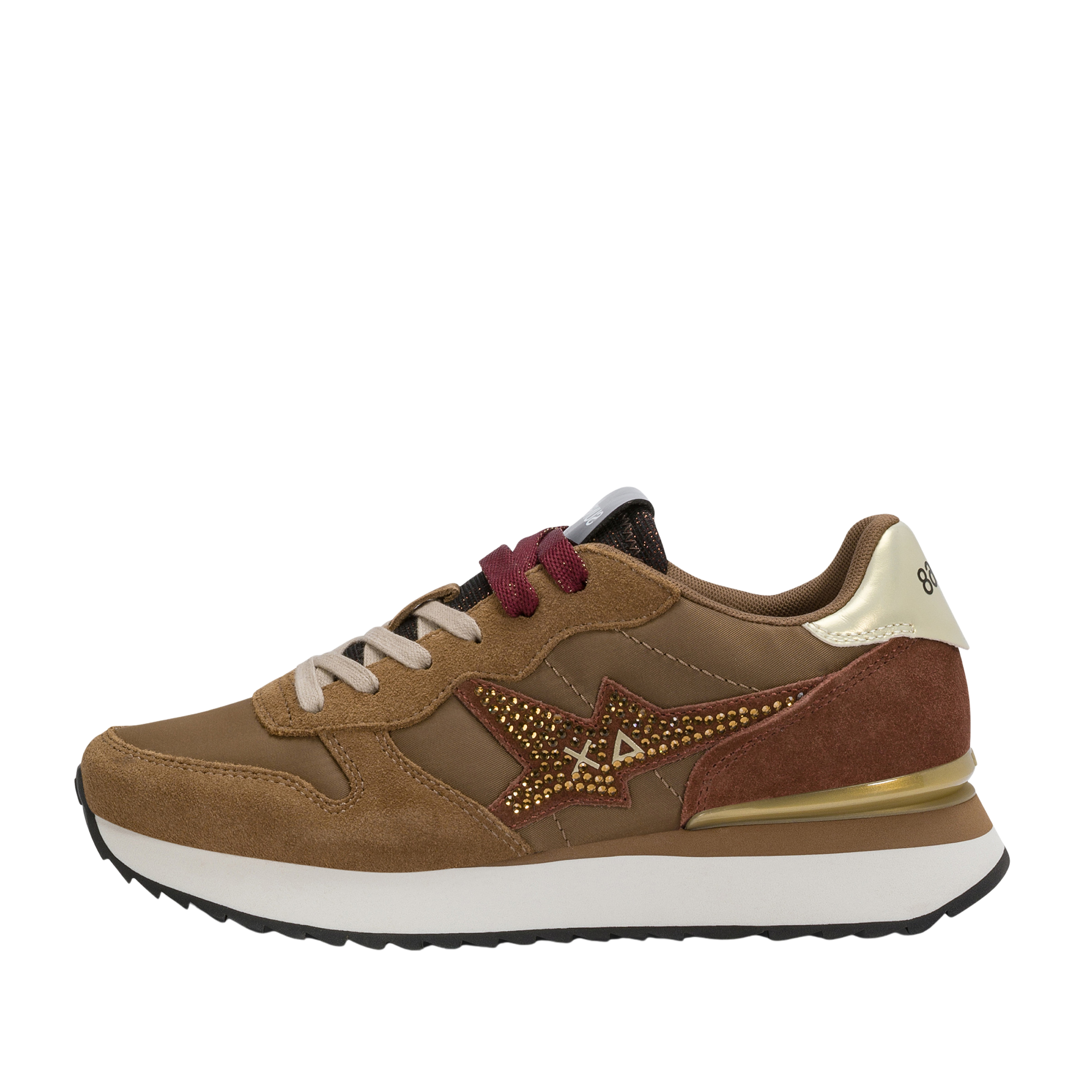 SNEAKERS PLATFORM Z46223 CON STRASS DONNA MARRONE