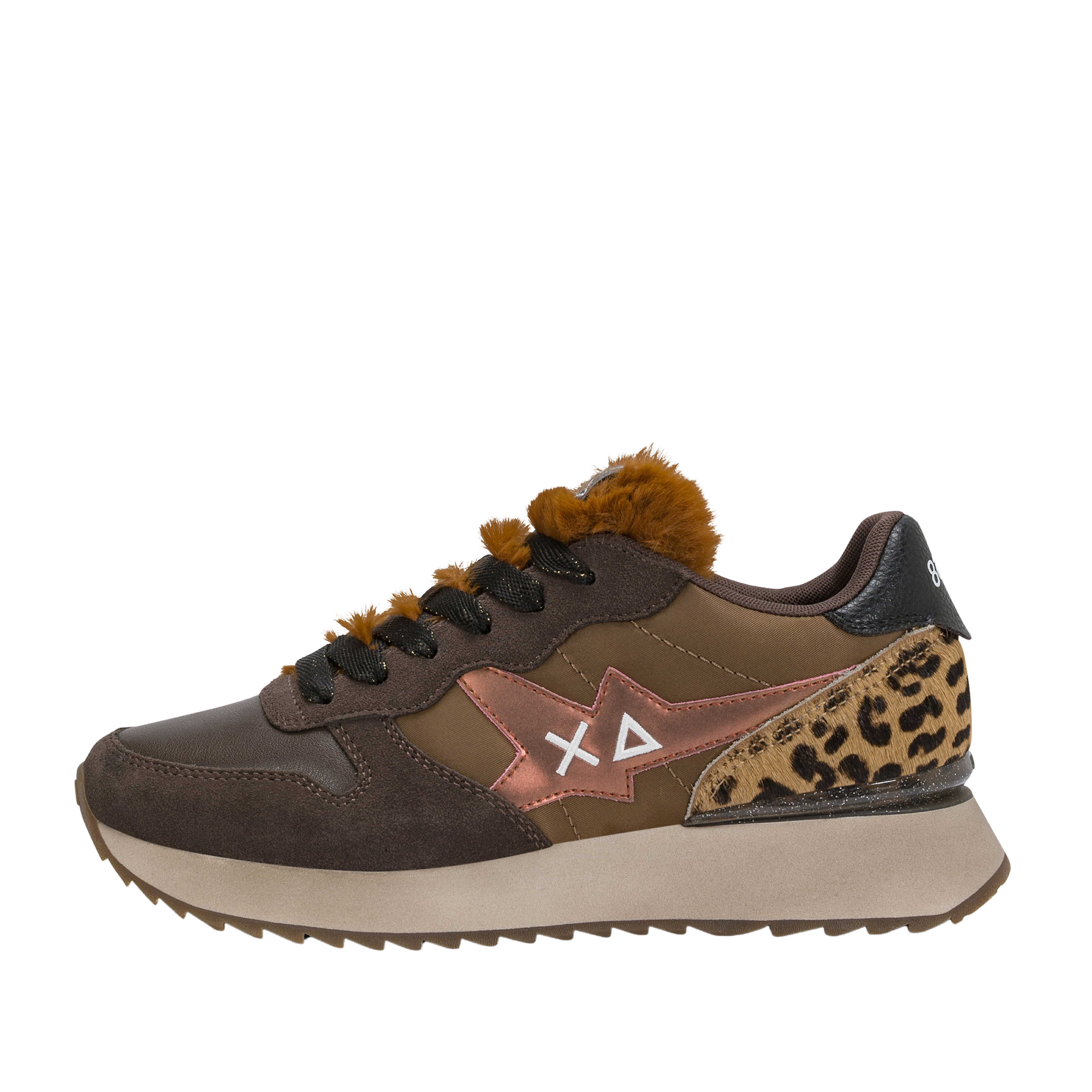 SNEAKERS PLATFORM Z46224 ANIMALIER DONNA MARRONE