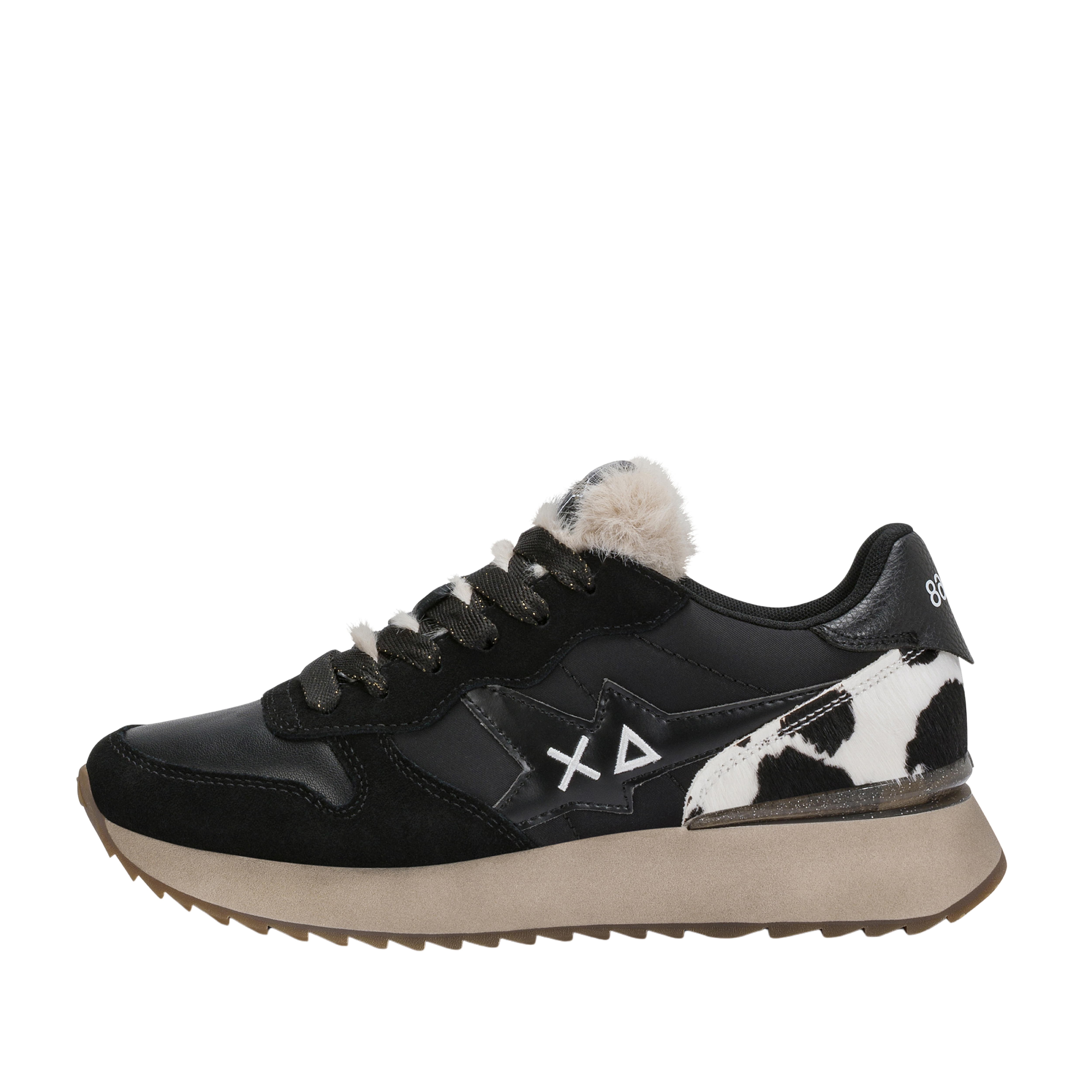 SNEAKERS PLATFORM Z46224 ANIMALIER DONNA NERO