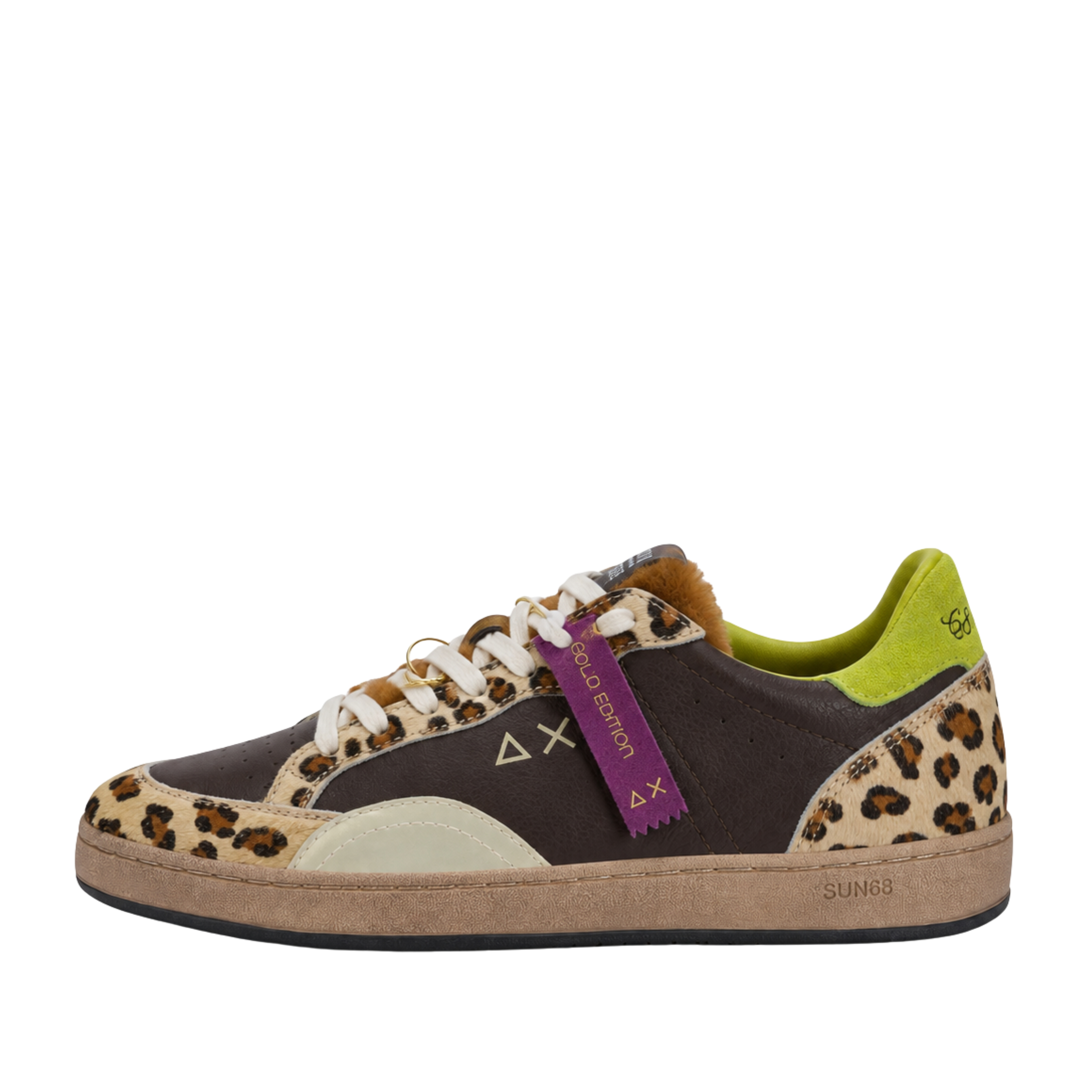 SNEAKERS BASSE Z46250 ANIMALIER GOLD EDITION DONNA MARRONE