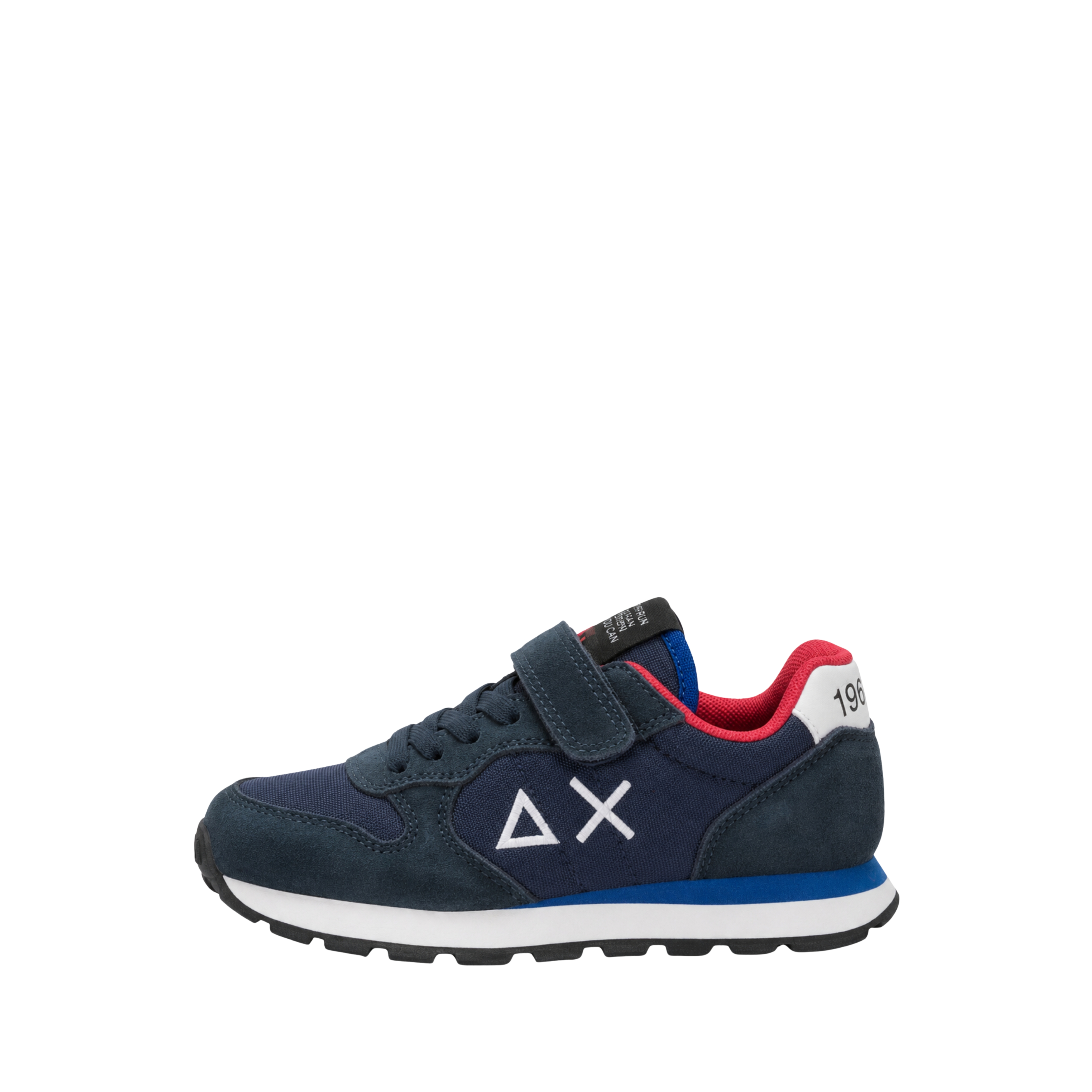 SNEAKERS BASSE CON STRAPPO E LACCI BAMBINO BLU