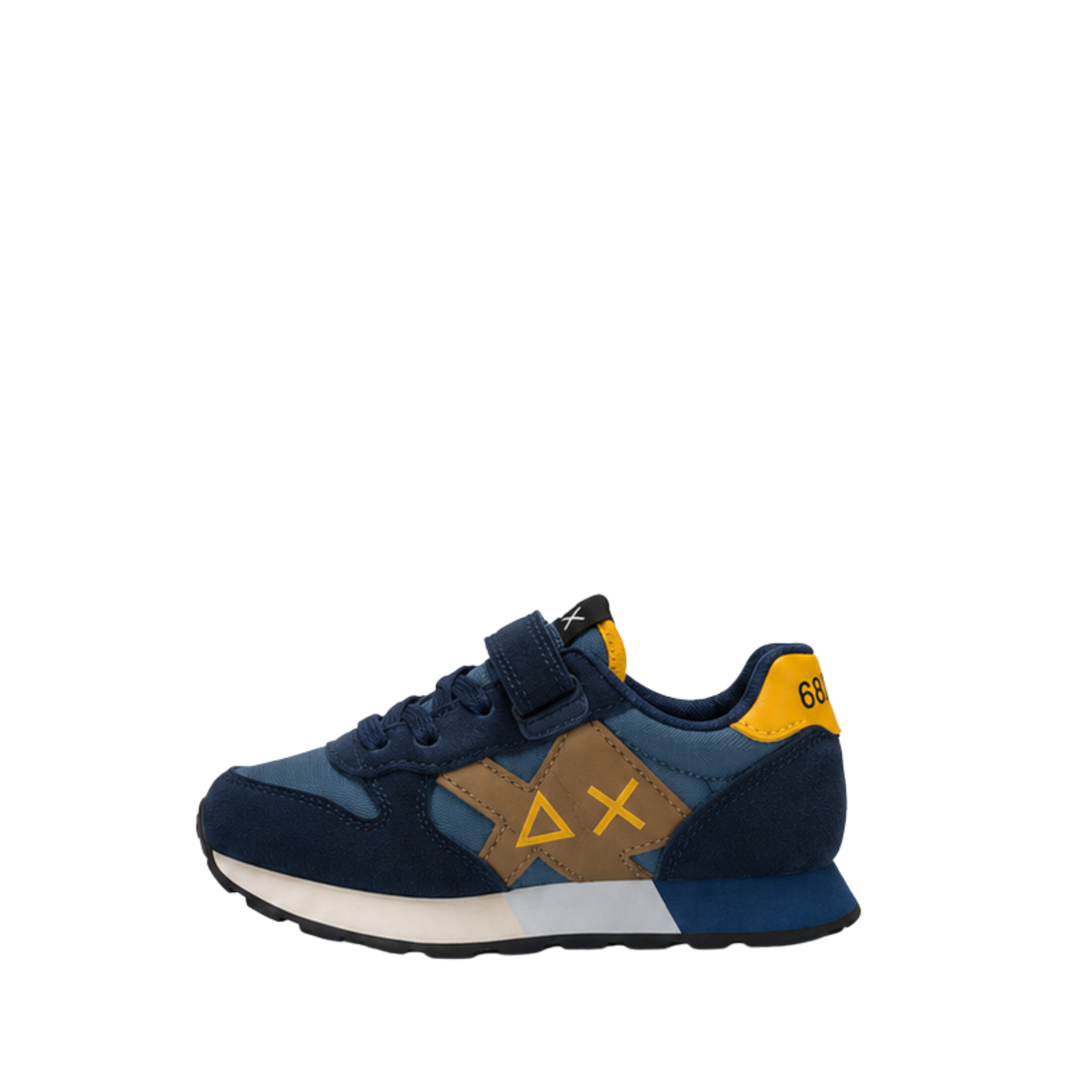 SNEAKERS BASSE CON LACCI E STRAP BAMBINO BLU