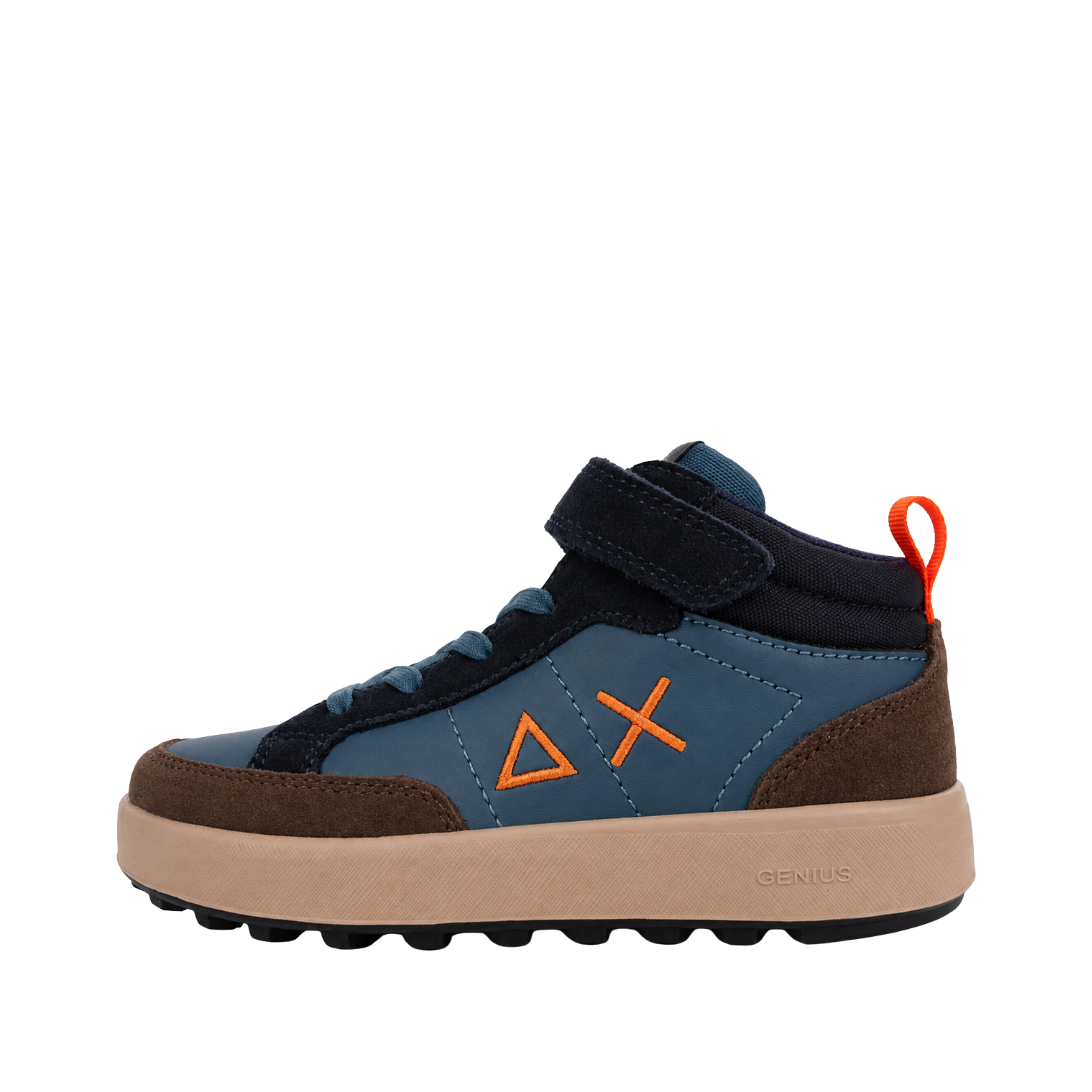 SNEAKERS BASSE CON STRAPPO MIDI BAMBINO BLU