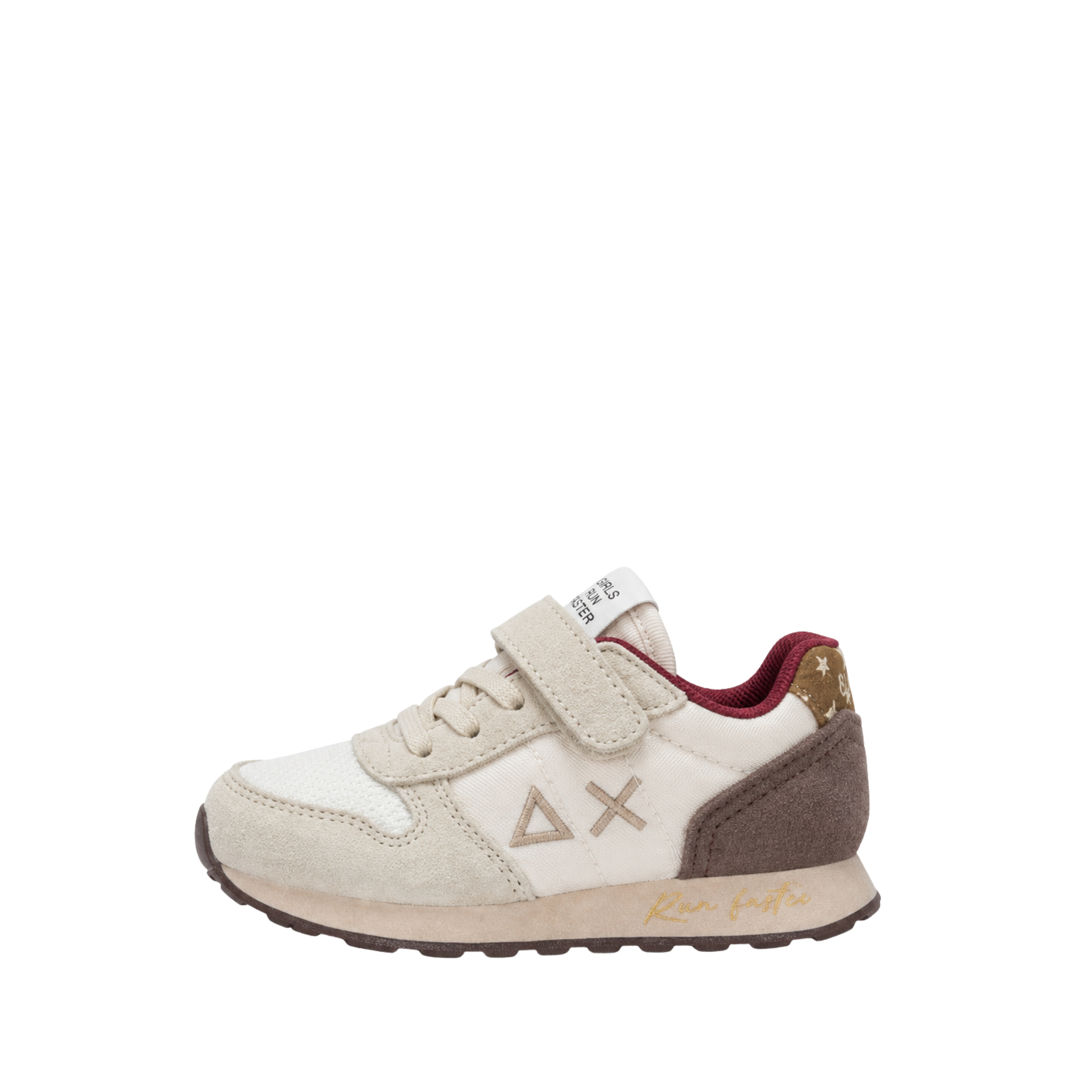 SNEAKERS BASSE CON LACCI E STRAP BAMBINA BEIGE