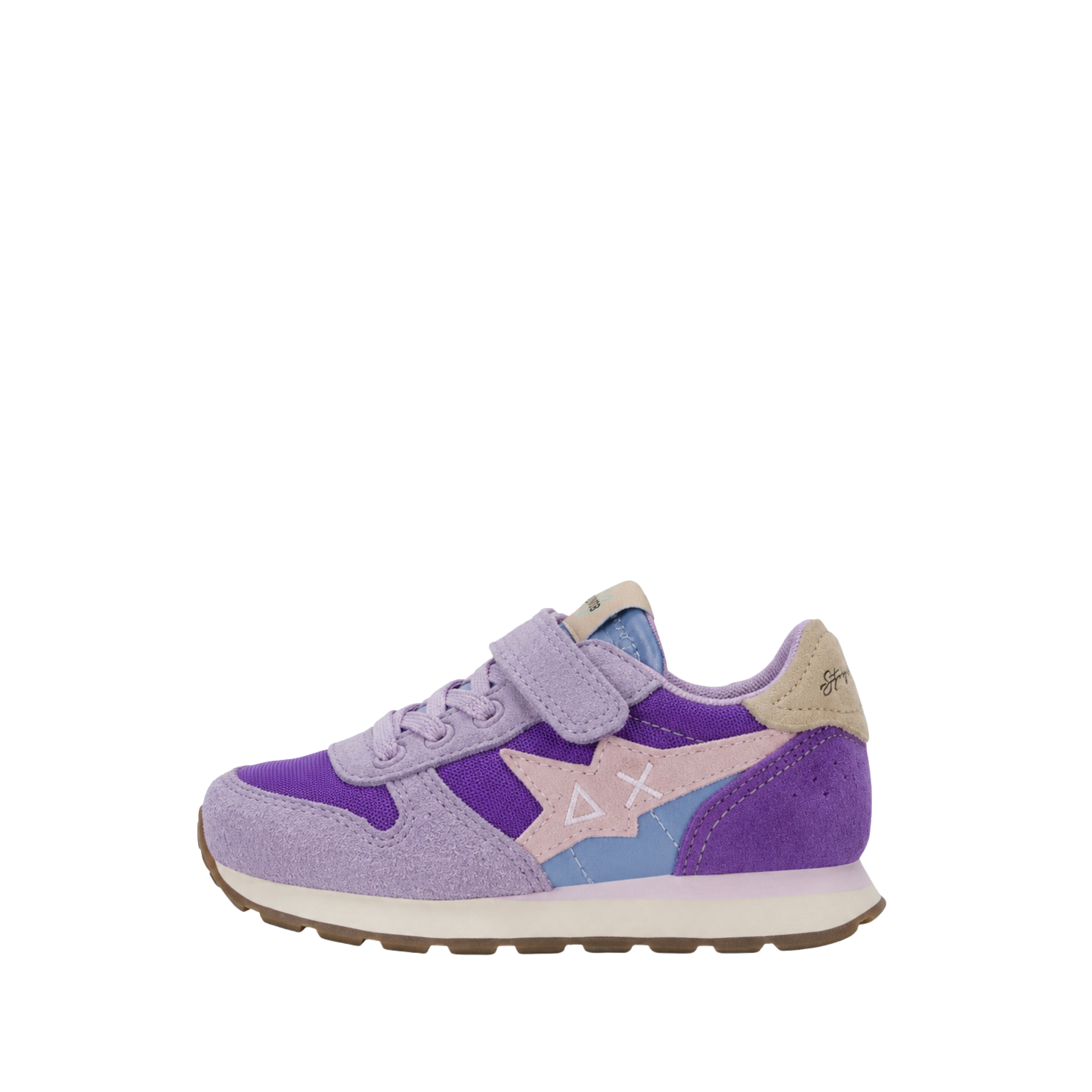 SNEAKERS BASSE CON LACCI E STRAP BAMBINA VIOLA