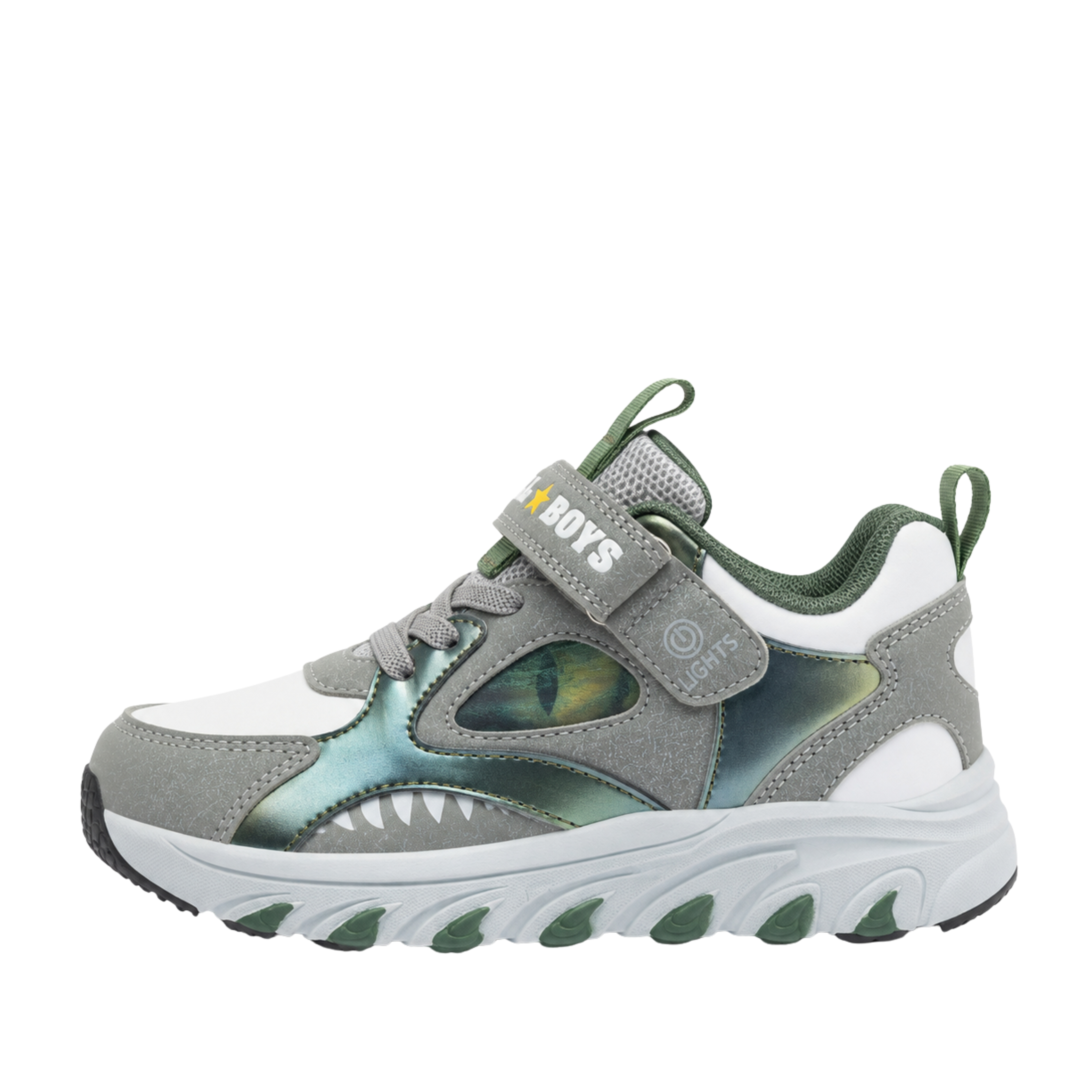 SNEAKERS BASSE CON STRAPPO E DETTAGLI A CONTRASTO BAMBINO GRIGIO