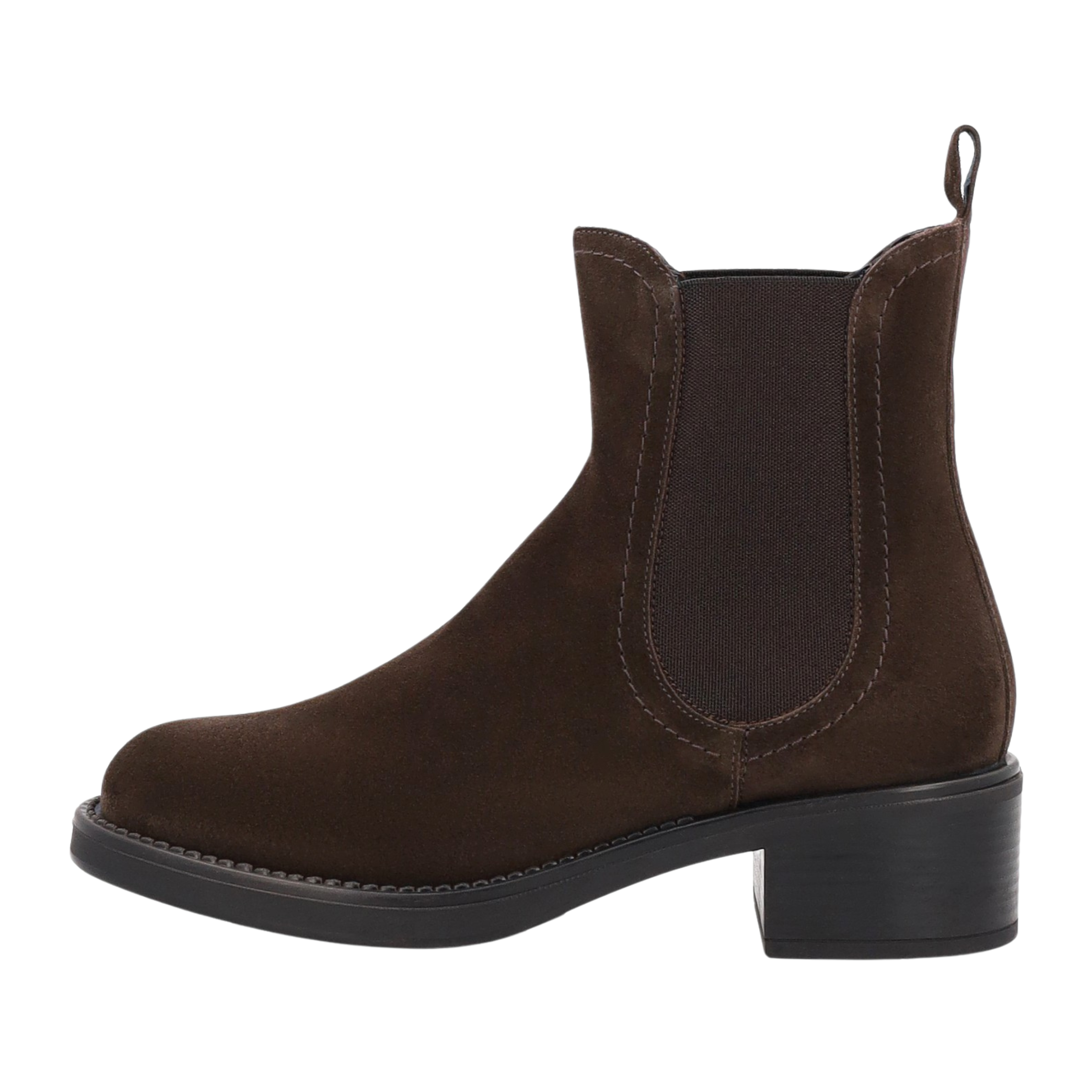 STIVALETTI TACCO ALTO CHELSEA IN CAMOSCIO DONNA MARRONE