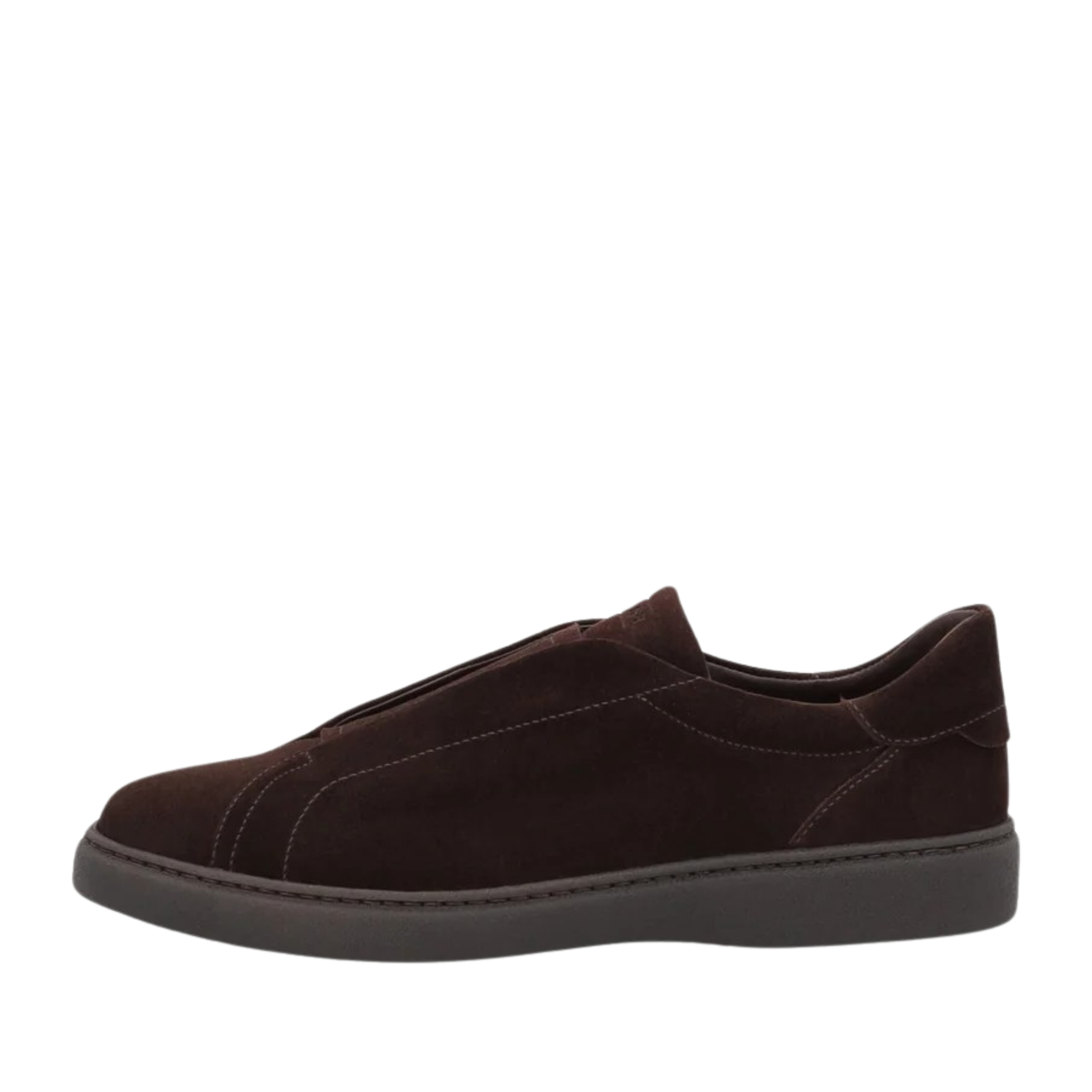 SNEAKERS SLIP ON IN CAMOSCIO UOMO MARRONE