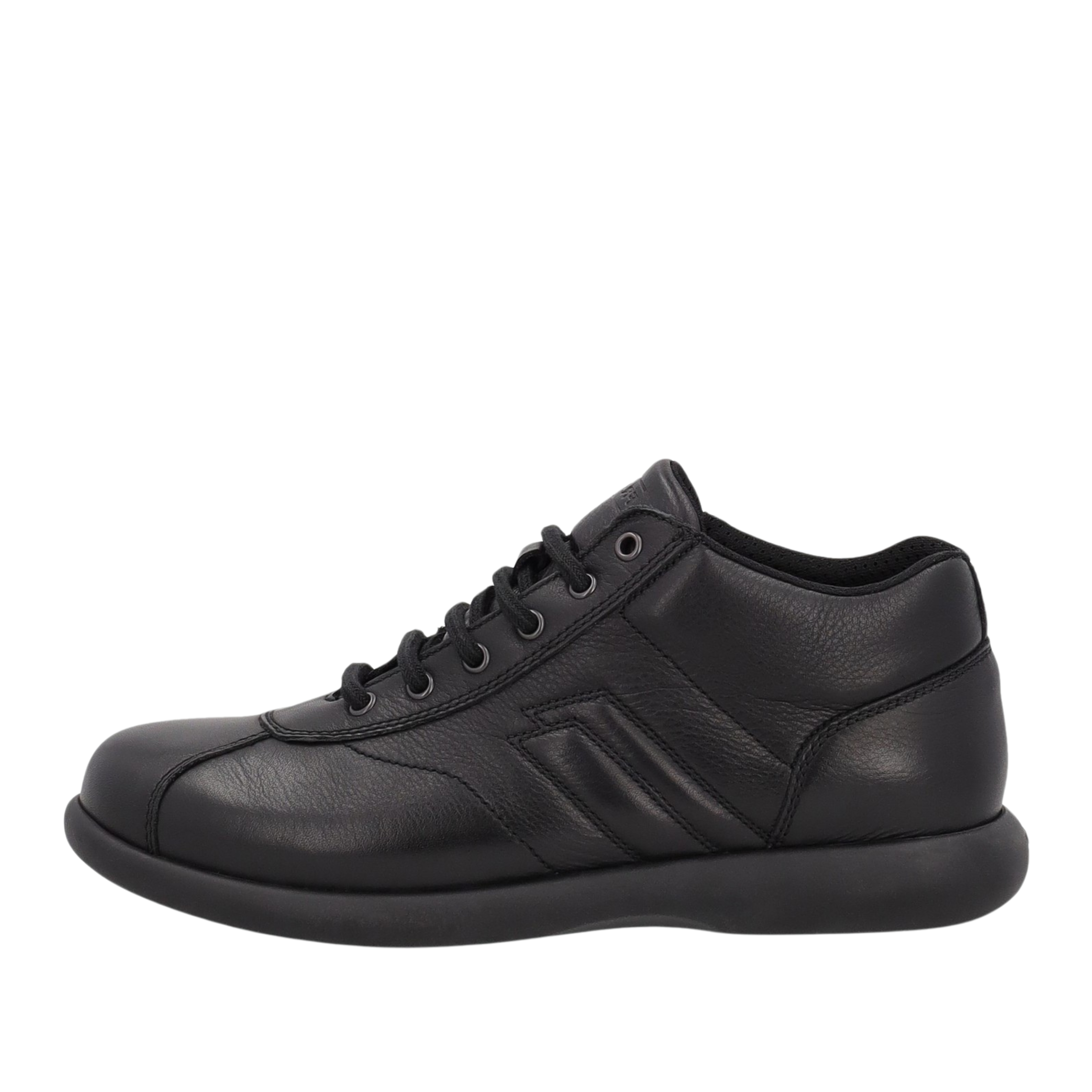 SNEAKERS BASSE IN PELLE CON INSERTI LATERALI UOMO NERO