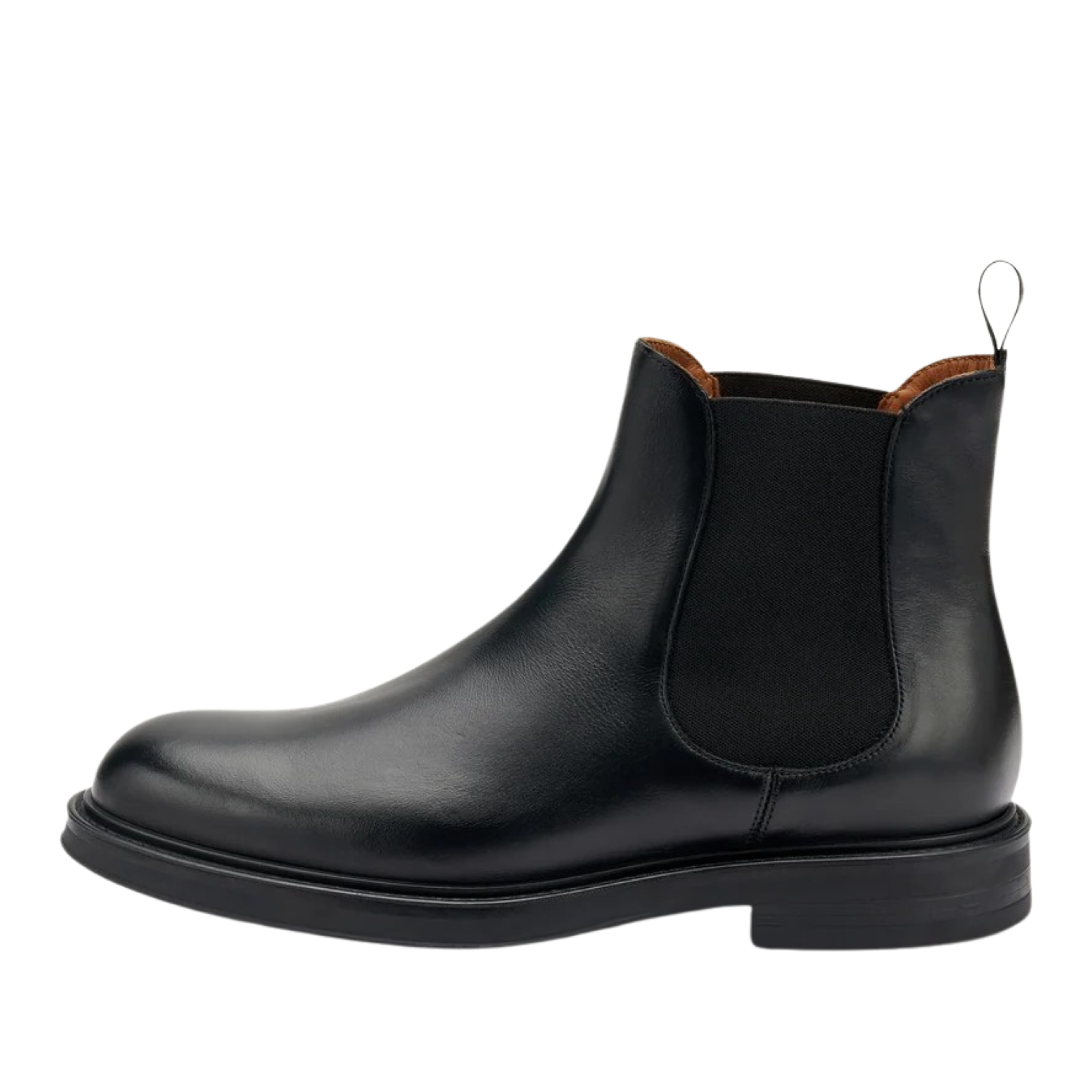 STIVALETTI IN PELLE E CON INSERTI ELASTICI UOMO NERO