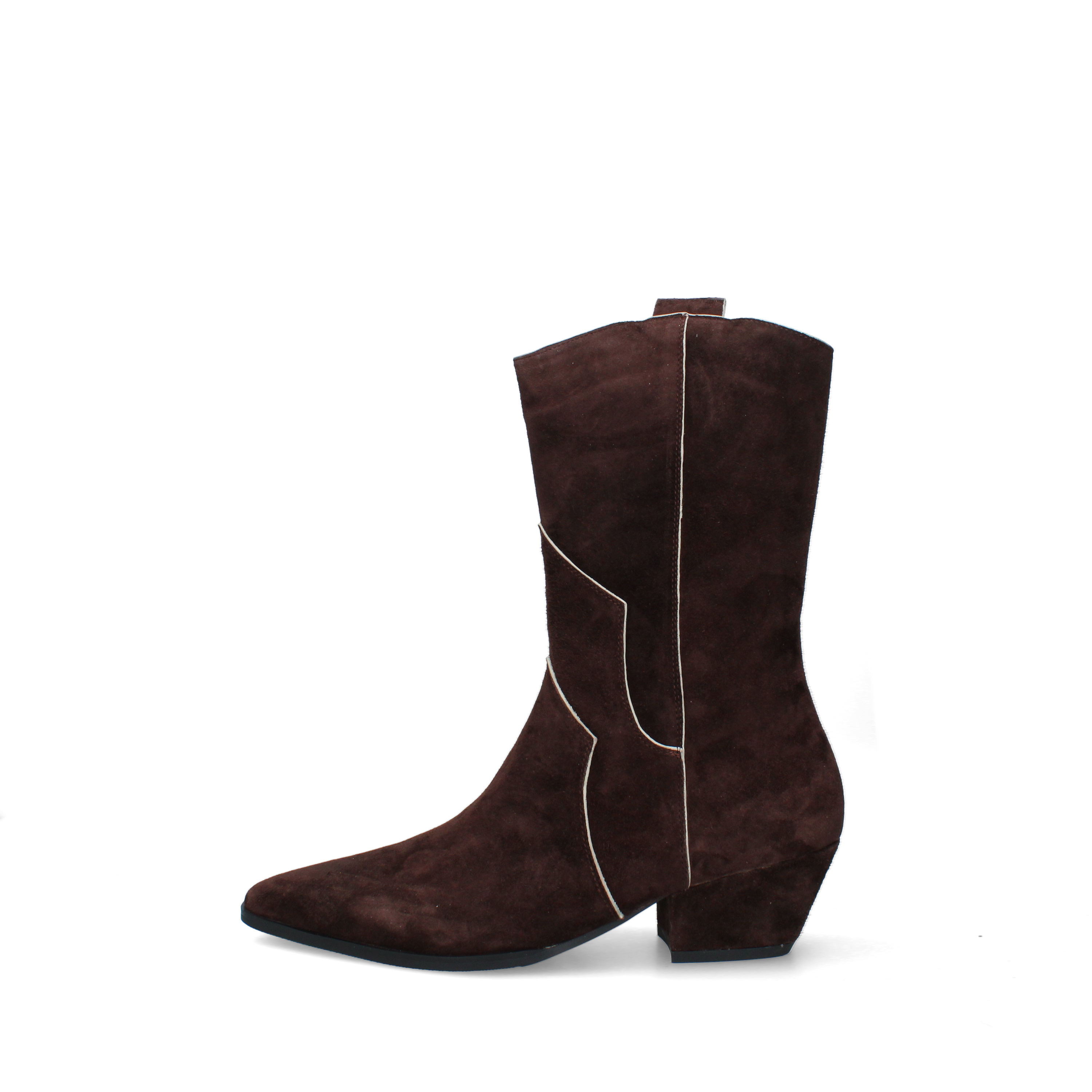 STIVALI TACCO BASSO IN CAMOSCIO STILE WESTERN DONNA MARRONE