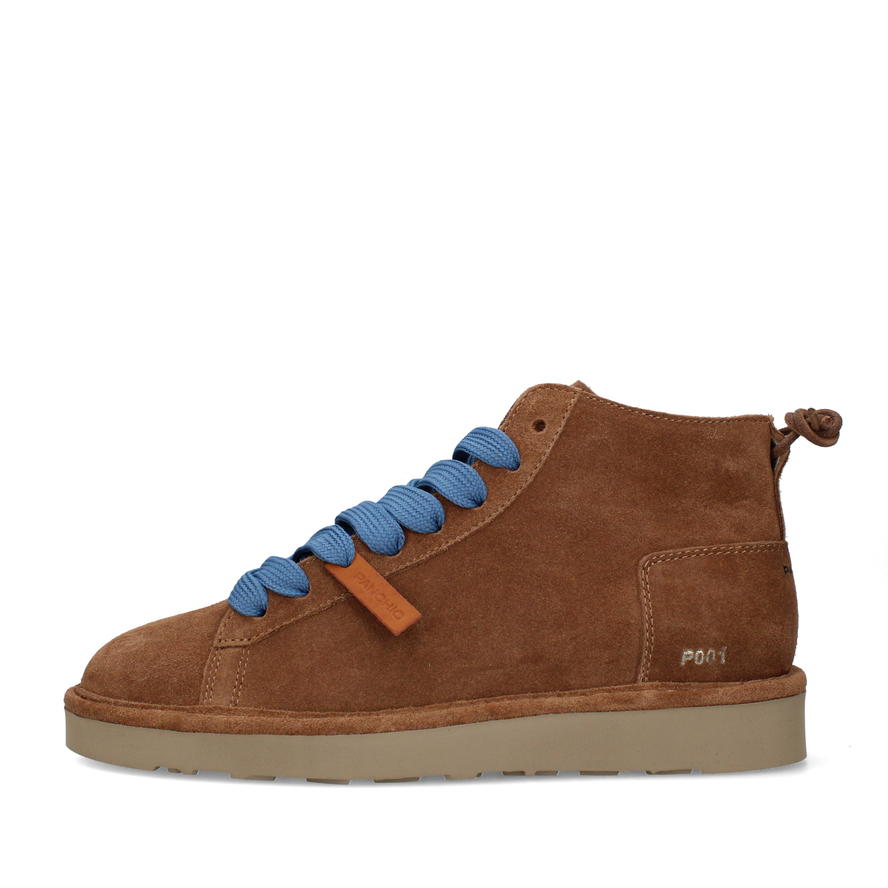 SNEAKERS ALTE CON LACCI A CONTRASTO E DETTAGLIO POSTERIORE UOMO MARRONE