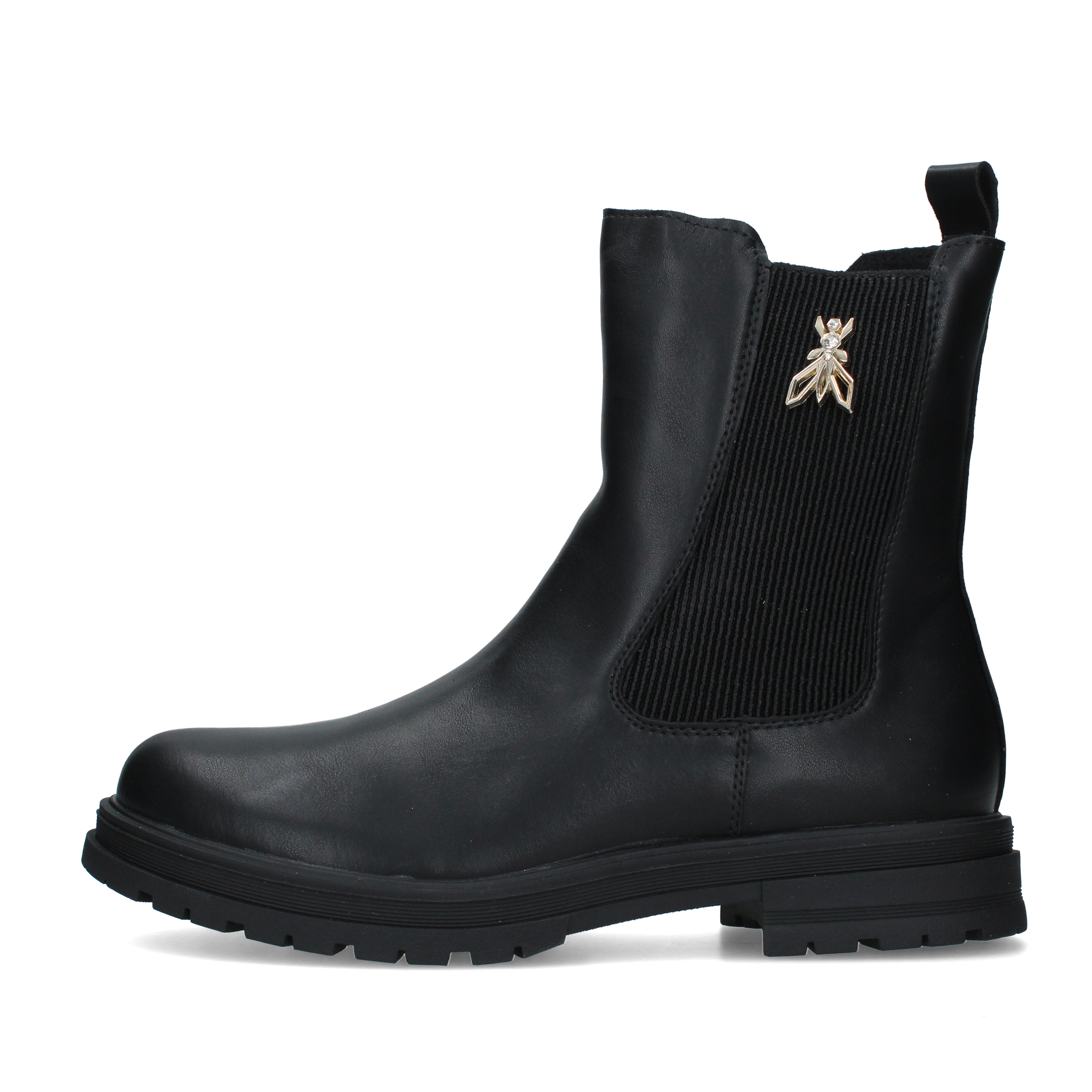 STIVALETTI TACCO BASSO CON ELASTICO LATERALE DONNA NERO