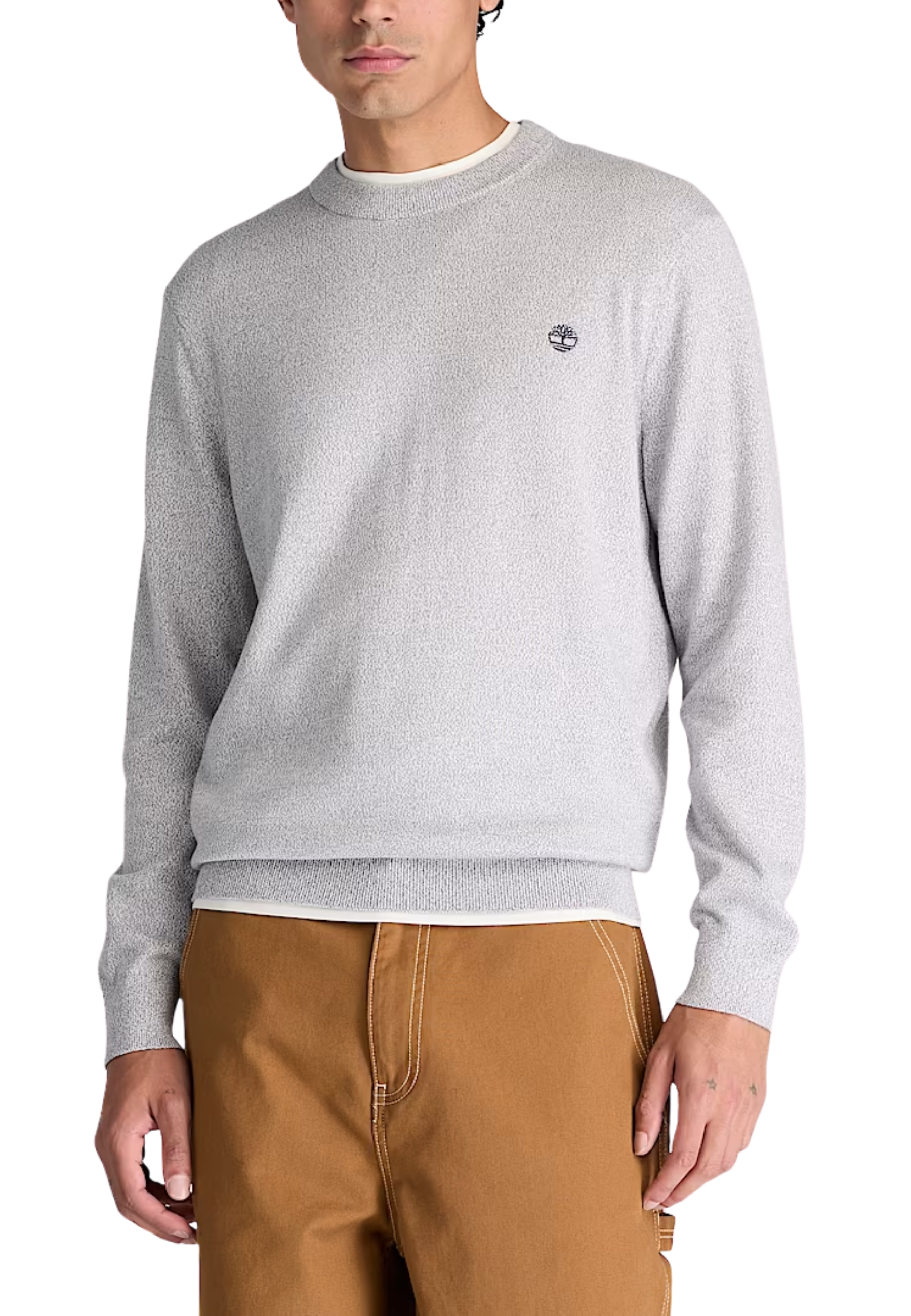 MAGLIA GIROCOLLO IN COTONE UOMO GRIGIO