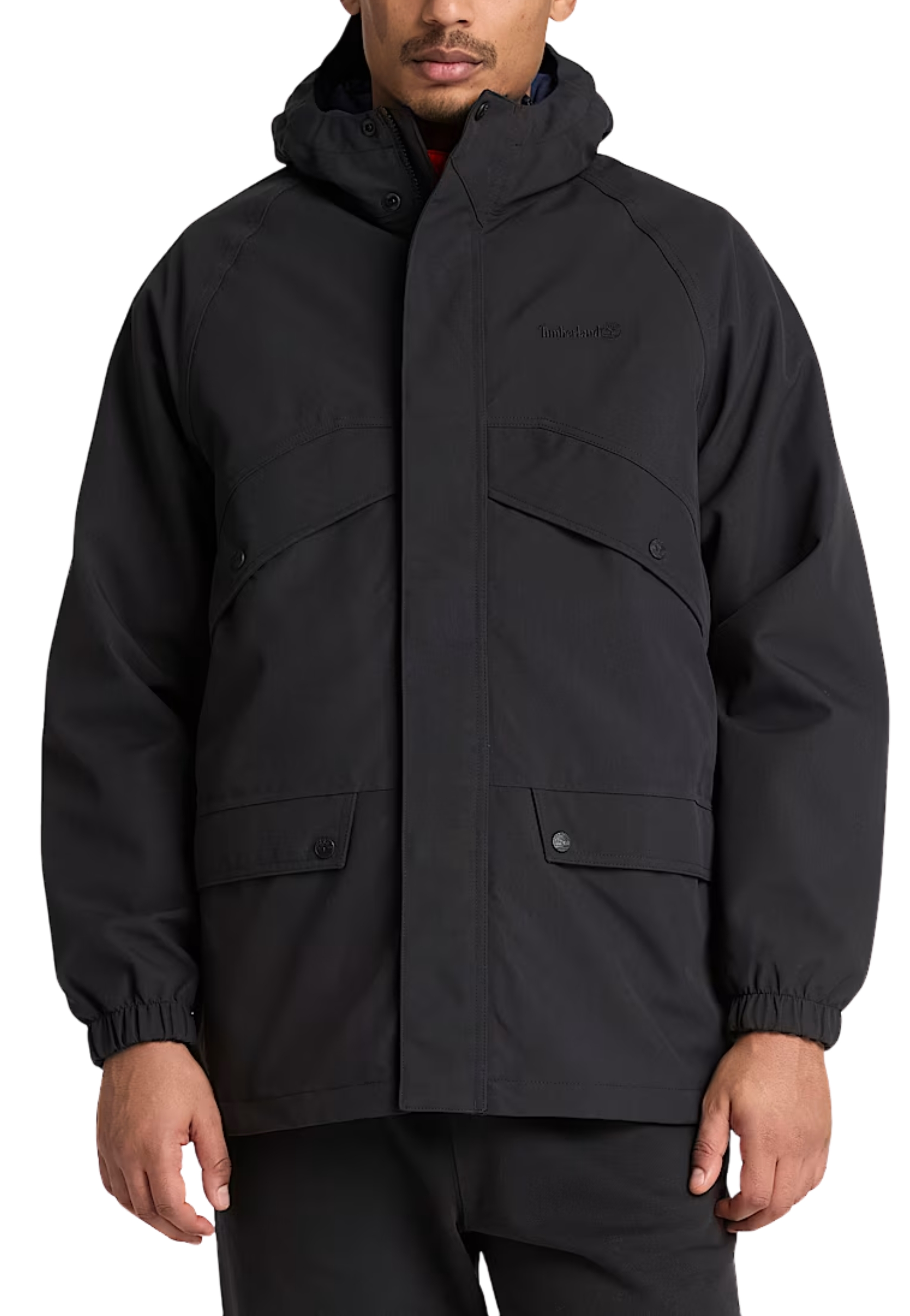 GIACCA IMPERMEABILE CON CAPPUCCIO E MANICHE RAGLAN UOMO NERO