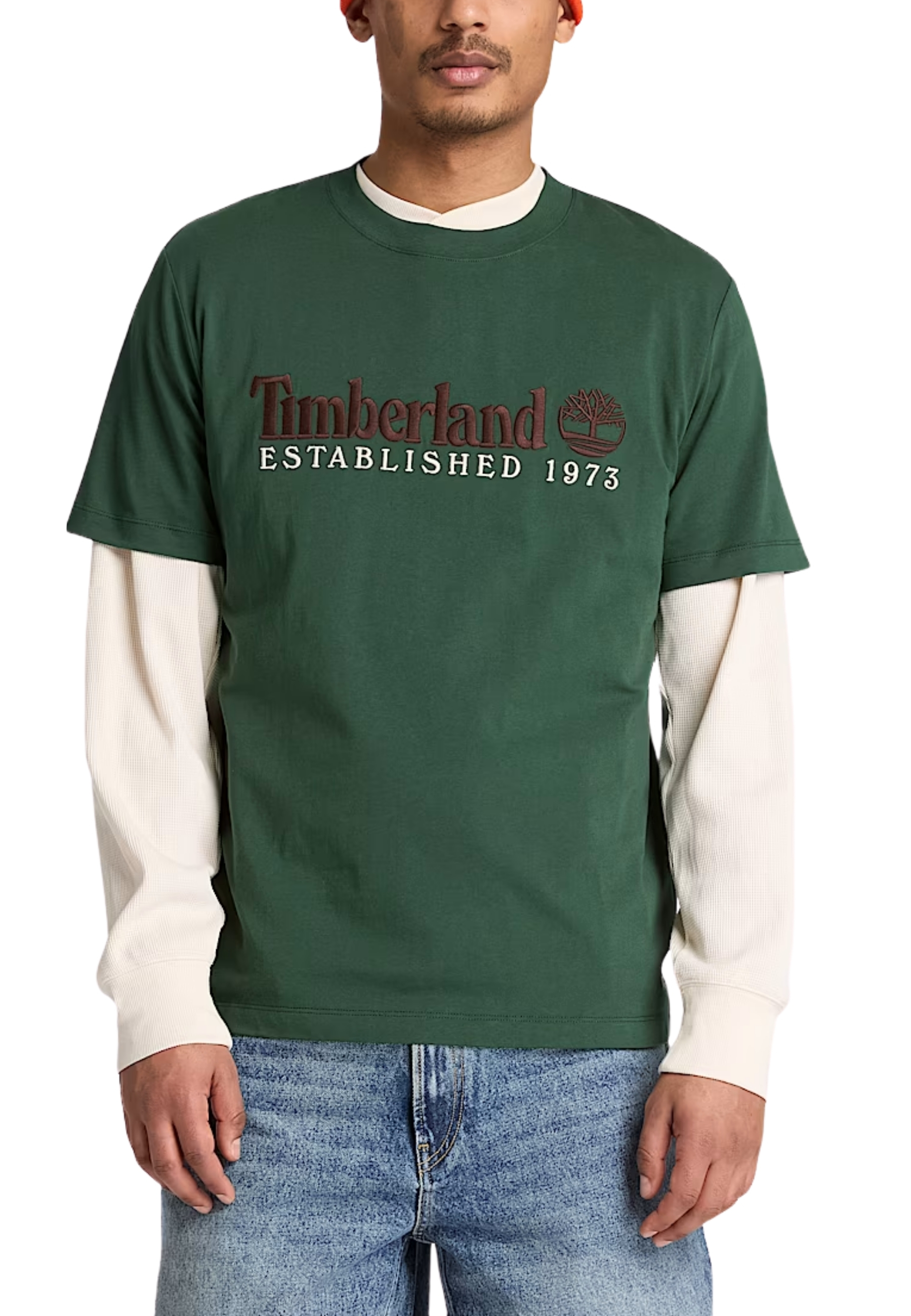 T-SHIRT MANICA CORTA LOGATA SUL PETTO UOMO VERDE