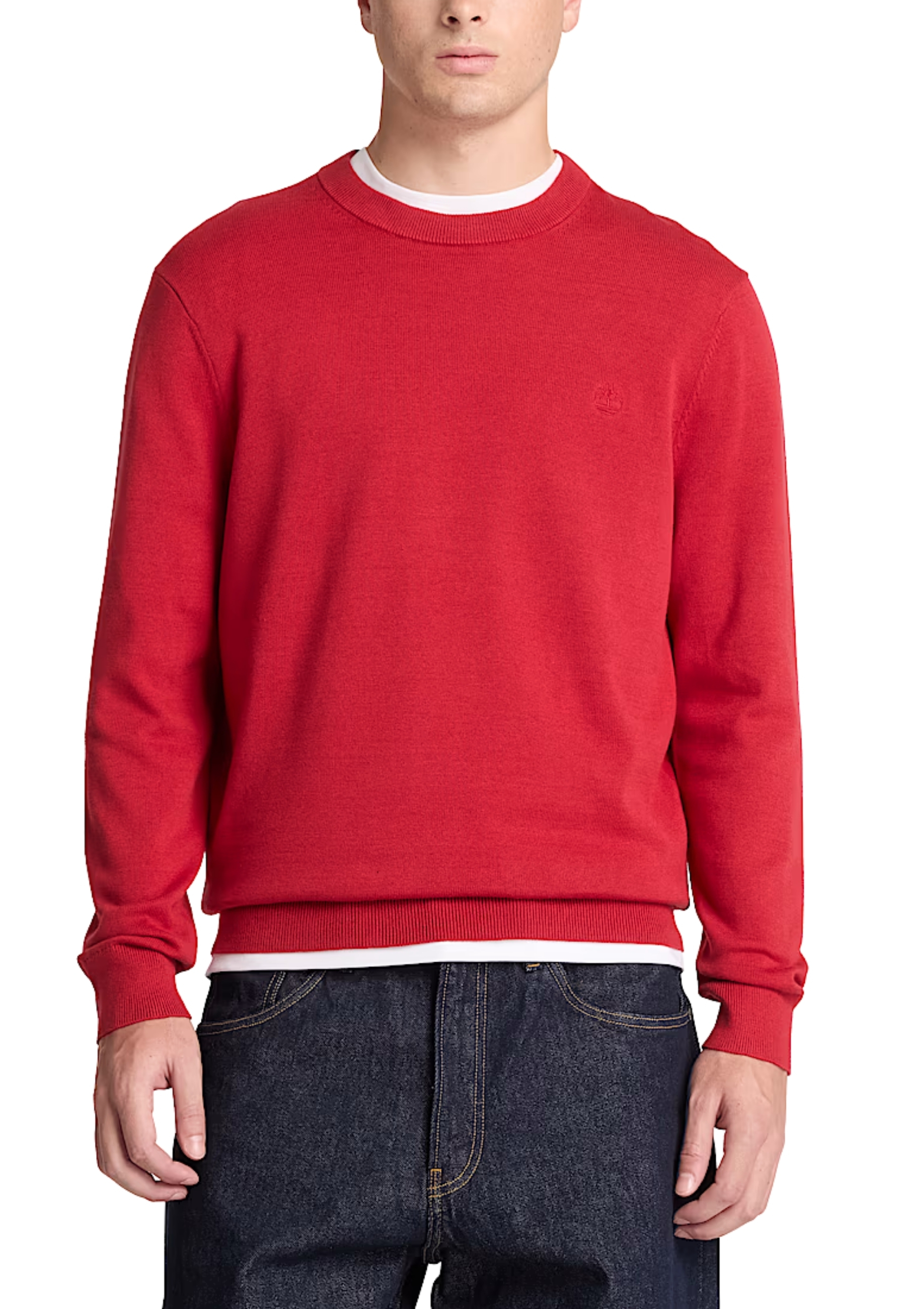 MAGLIA GIROCOLLO IN COTONE UOMO ROSSO
