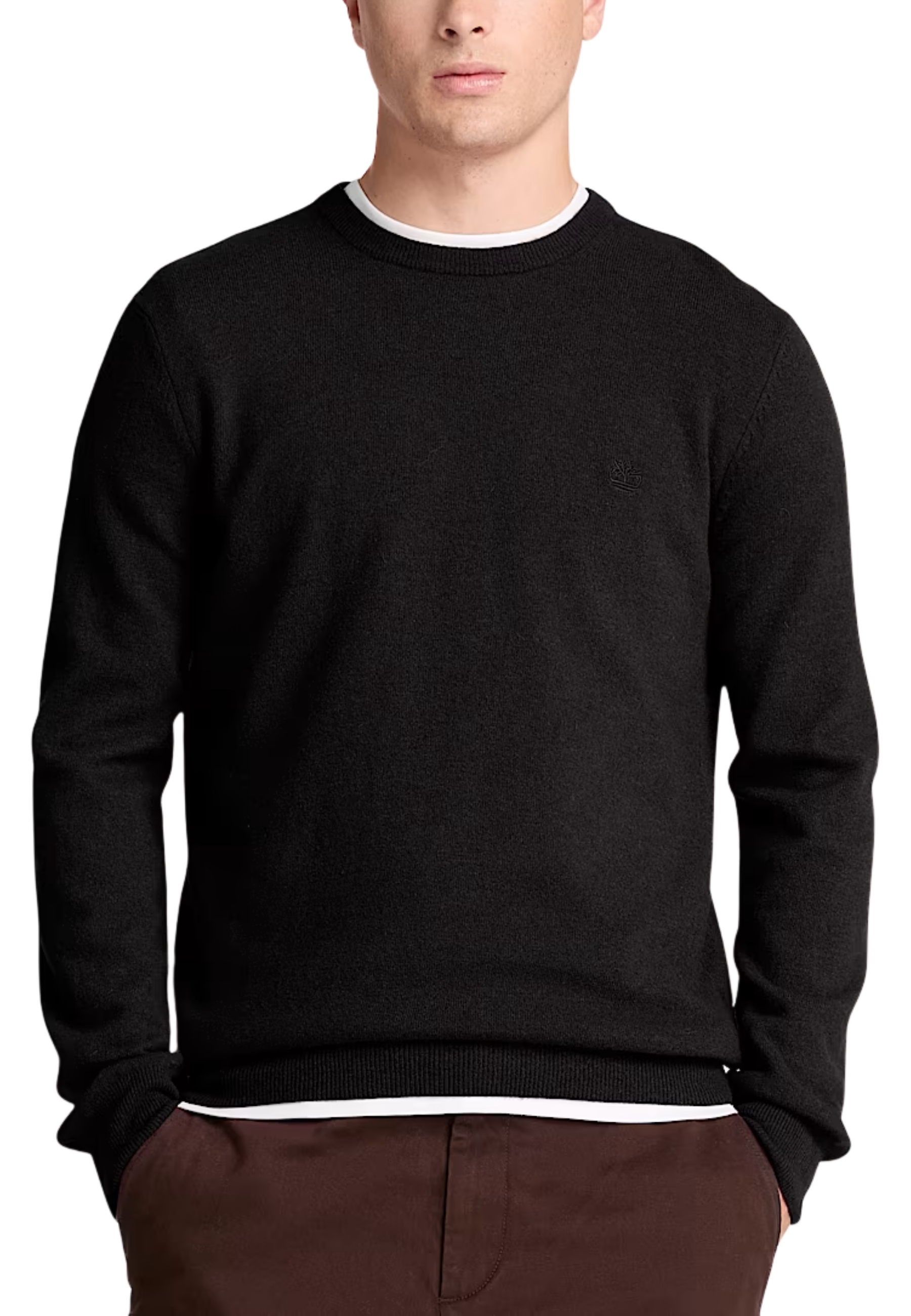 MAGLIA GIROCOLLO IN MISTO LANA MERINO UOMO NERO