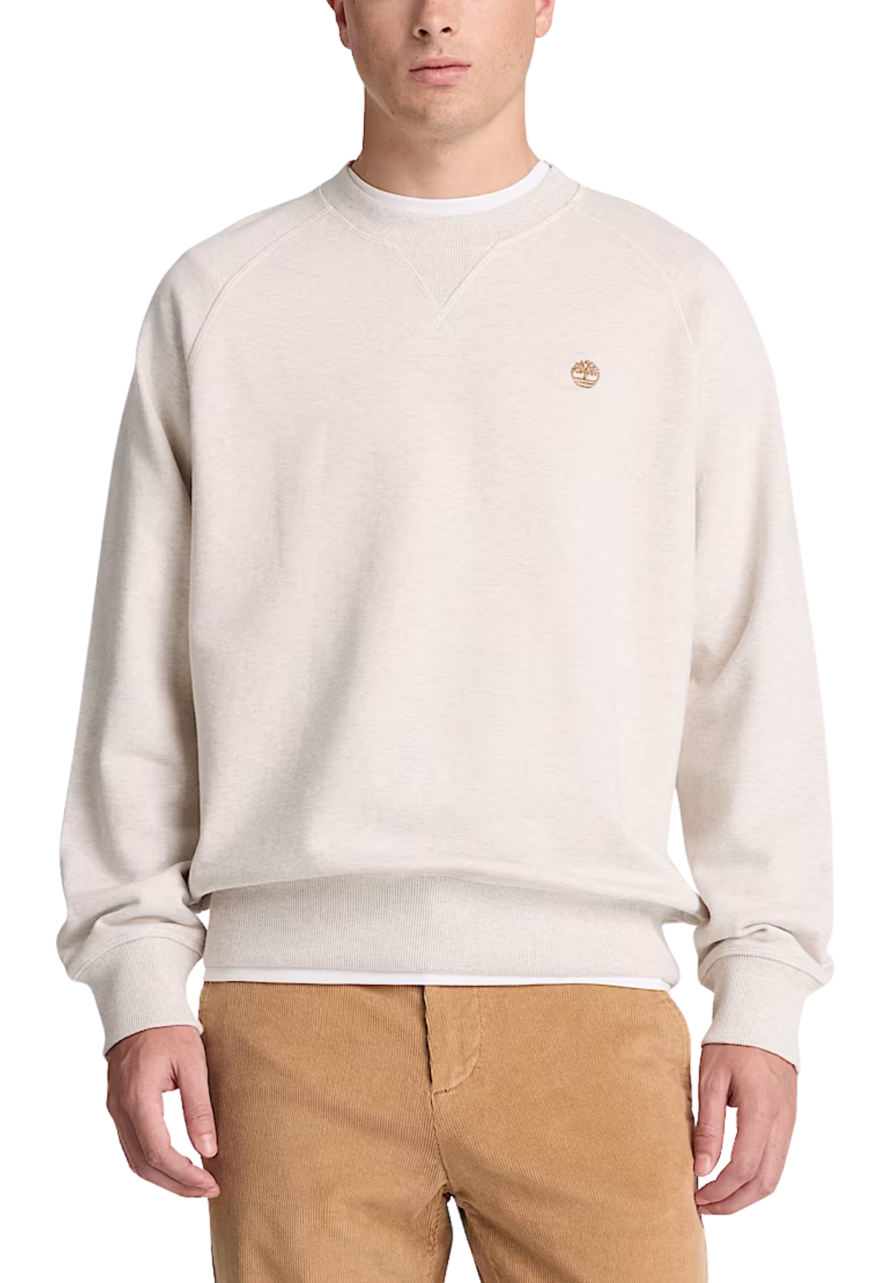 FELPA GIROCOLLO CON MANICHE RAGLAN UOMO BEIGE