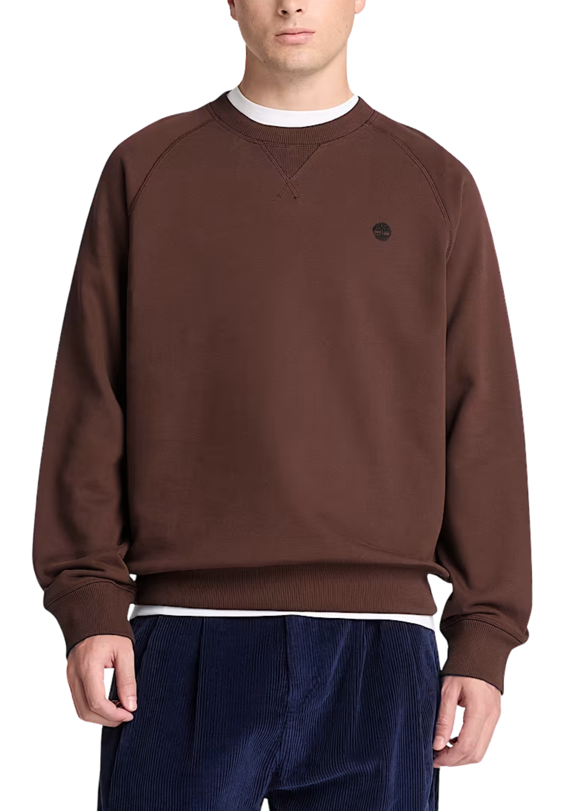 FELPA GIROCOLLO CON MANICHE RAGLAN UOMO MARRONE