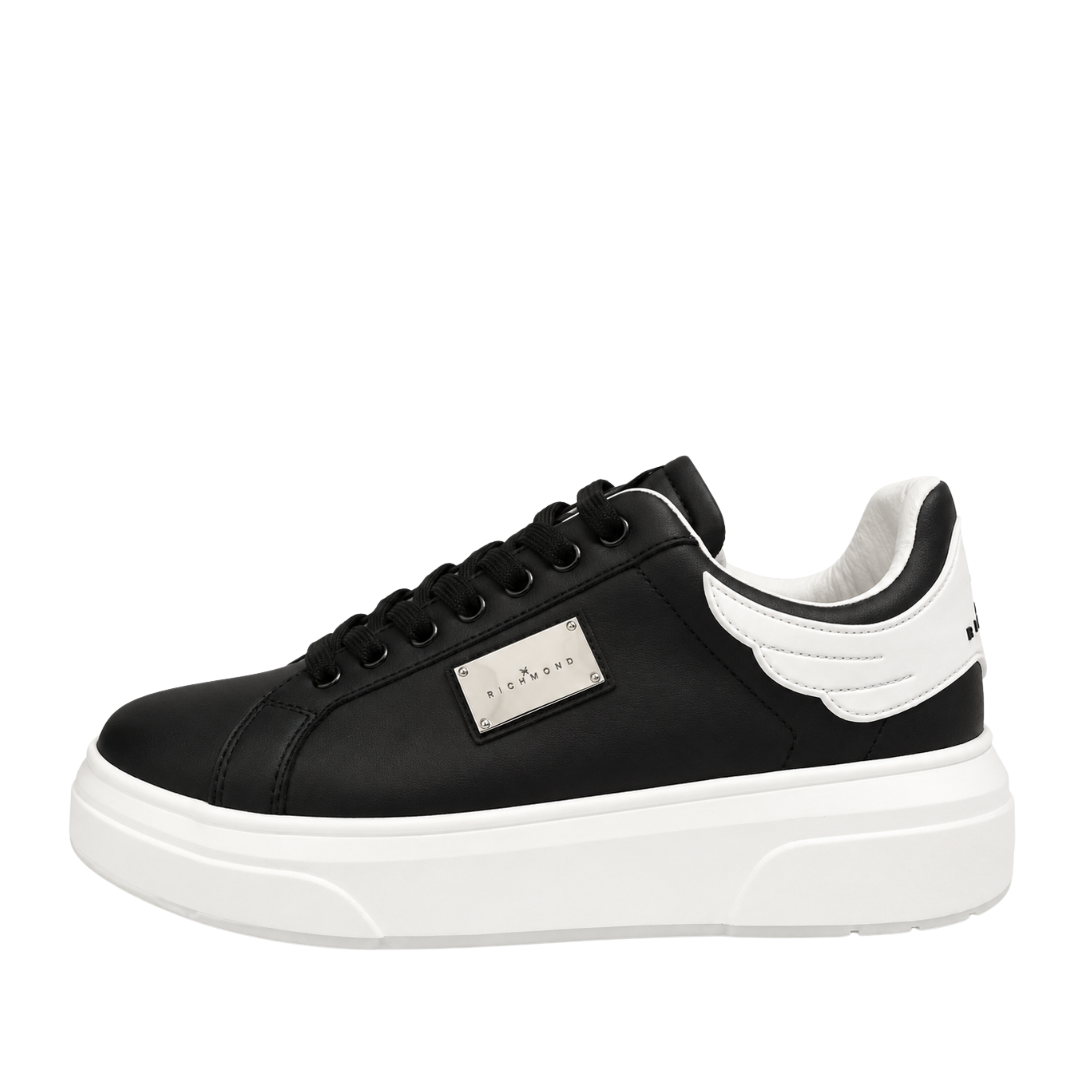 SNEAKERS PLATFORM CON PLACCA UOMO NERO