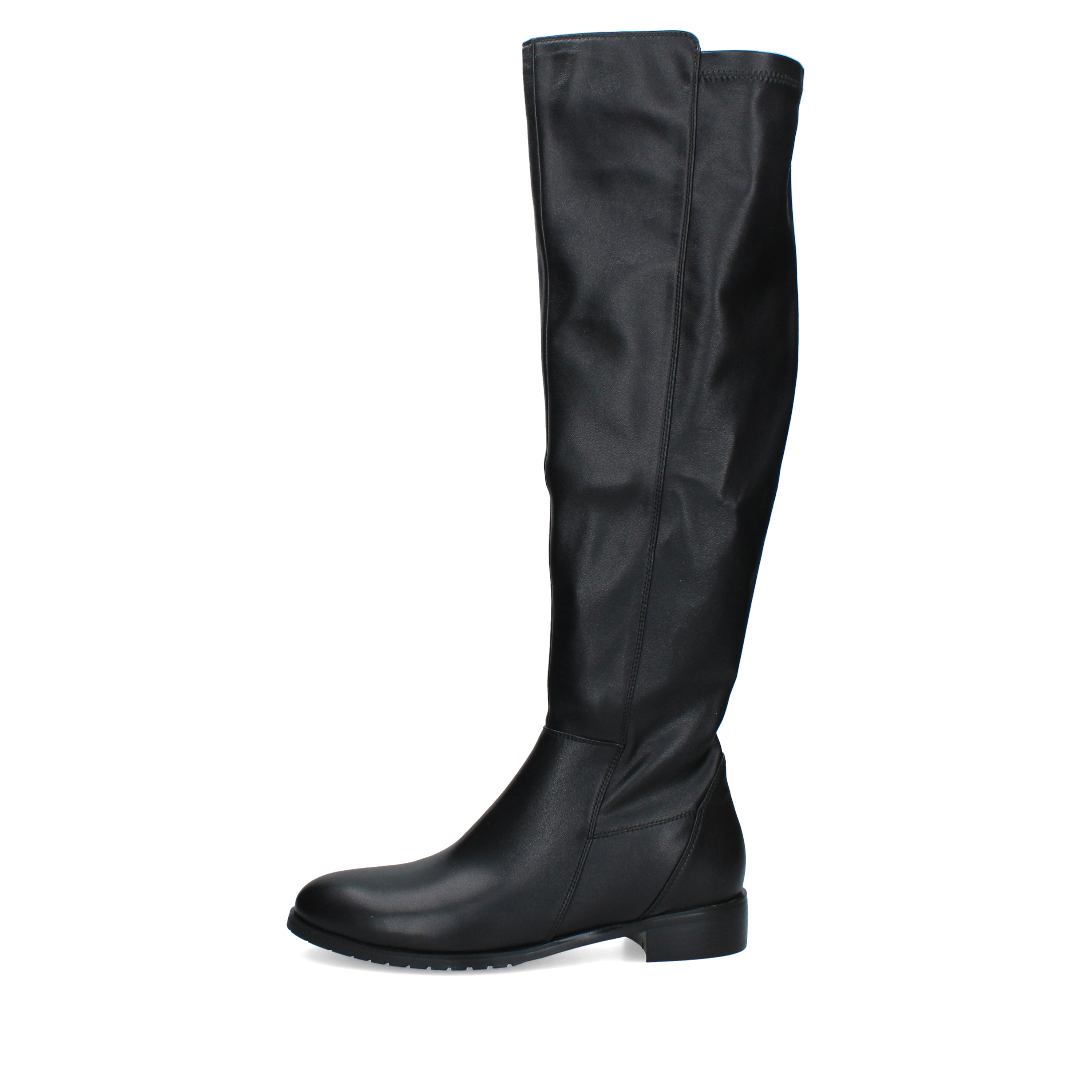 STIVALI TACCO BASSO CON GAMBALE ALTO E LINEA ESSENZIALE DONNA NERO