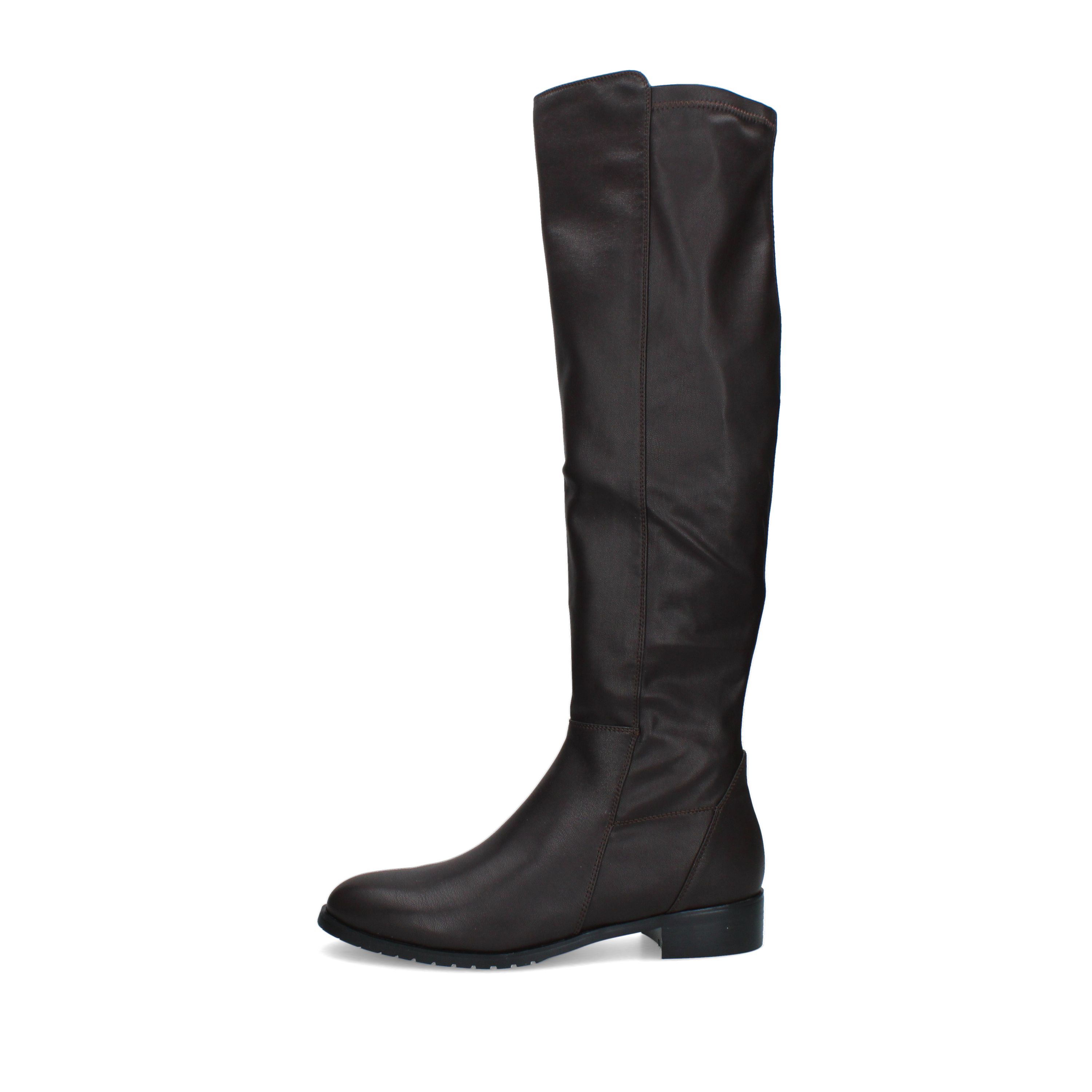 STIVALI TACCO BASSO CON GAMBALE ALTO E LINEA ESSENZIALE DONNA MARRONE