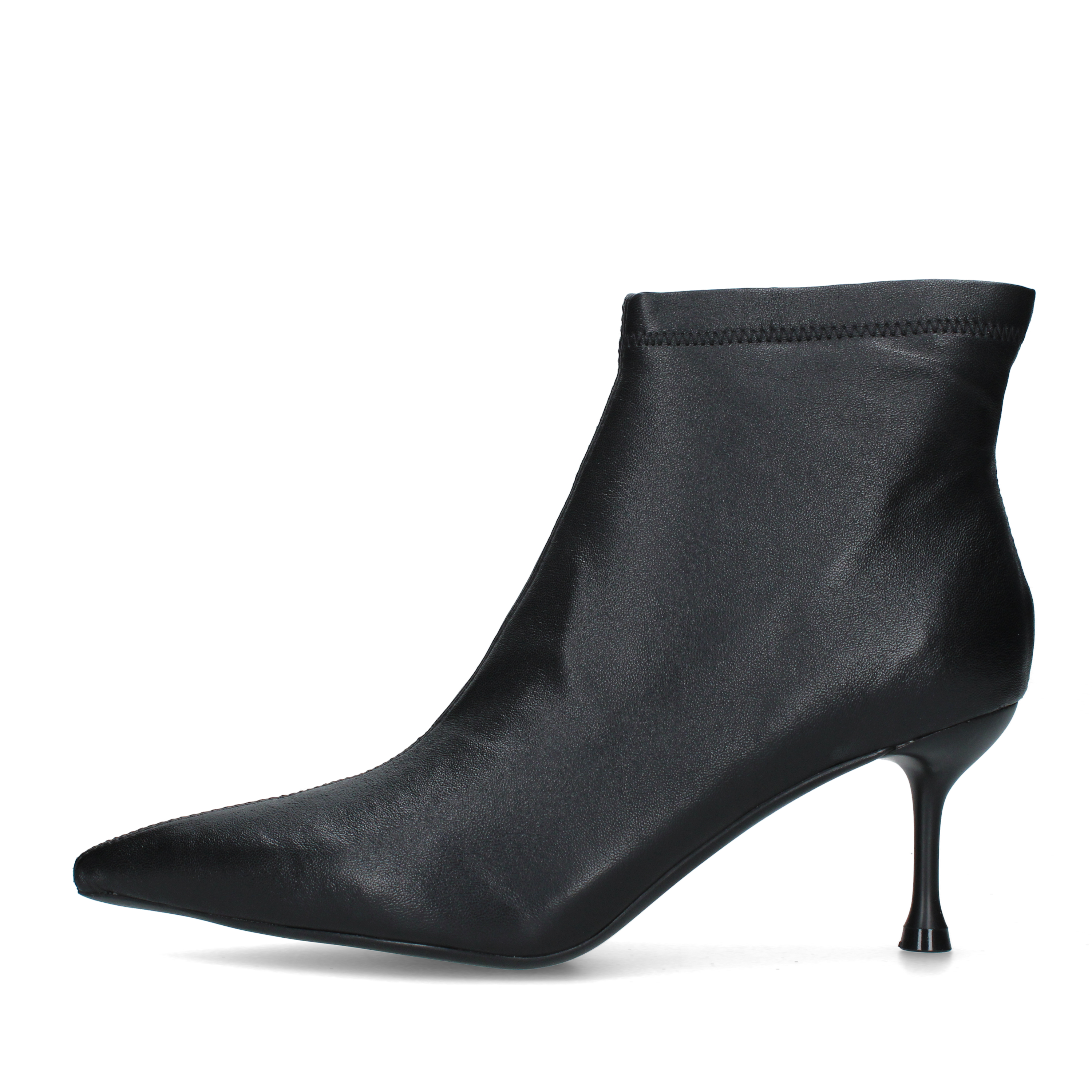 STIVALETTI TACCO ALTO CON PUNTA AFFUSOLATA E TACCO SOTTILE DONNA NERO