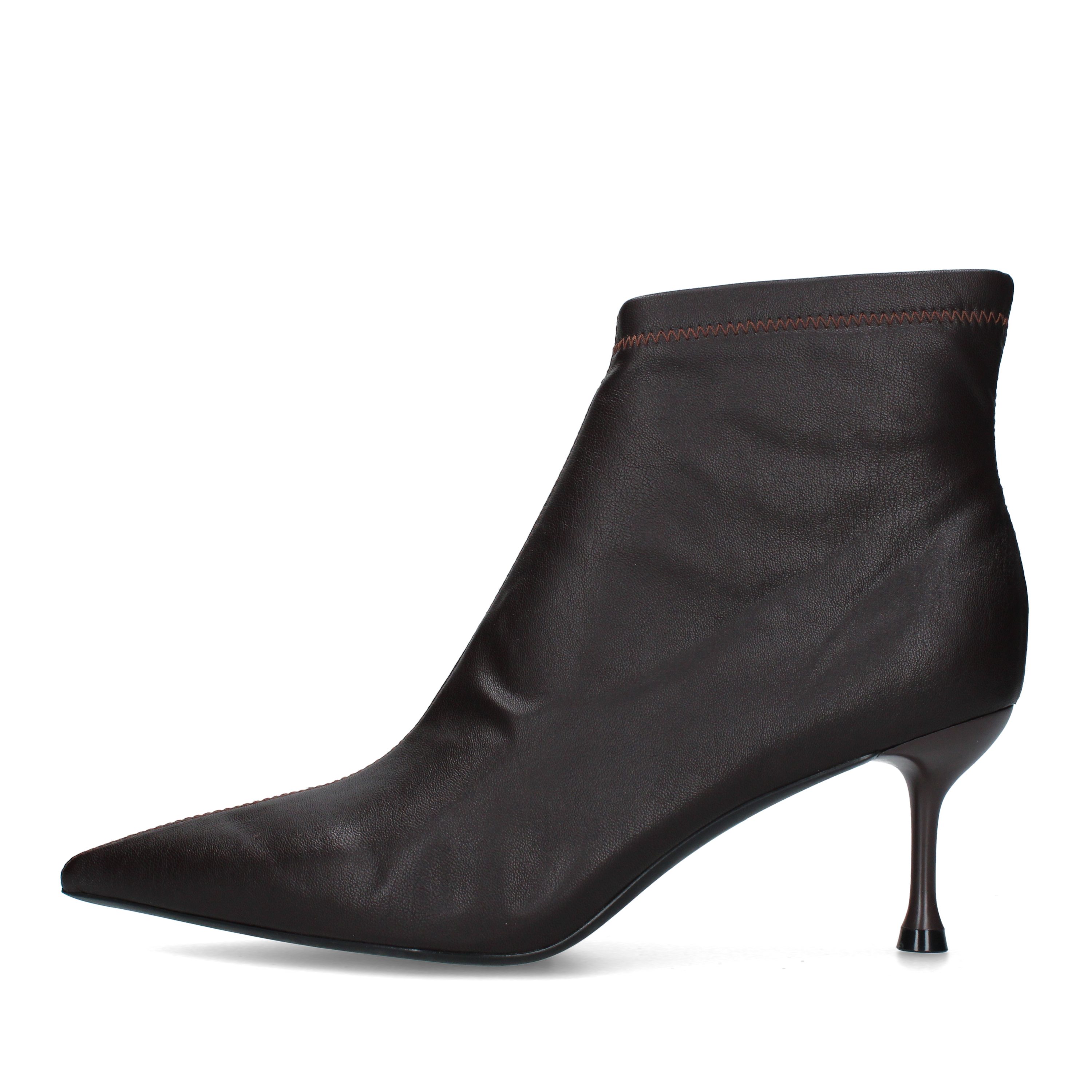 STIVALETTI TACCO ALTO CON PUNTA SLANCIATA DONNA MARRONE