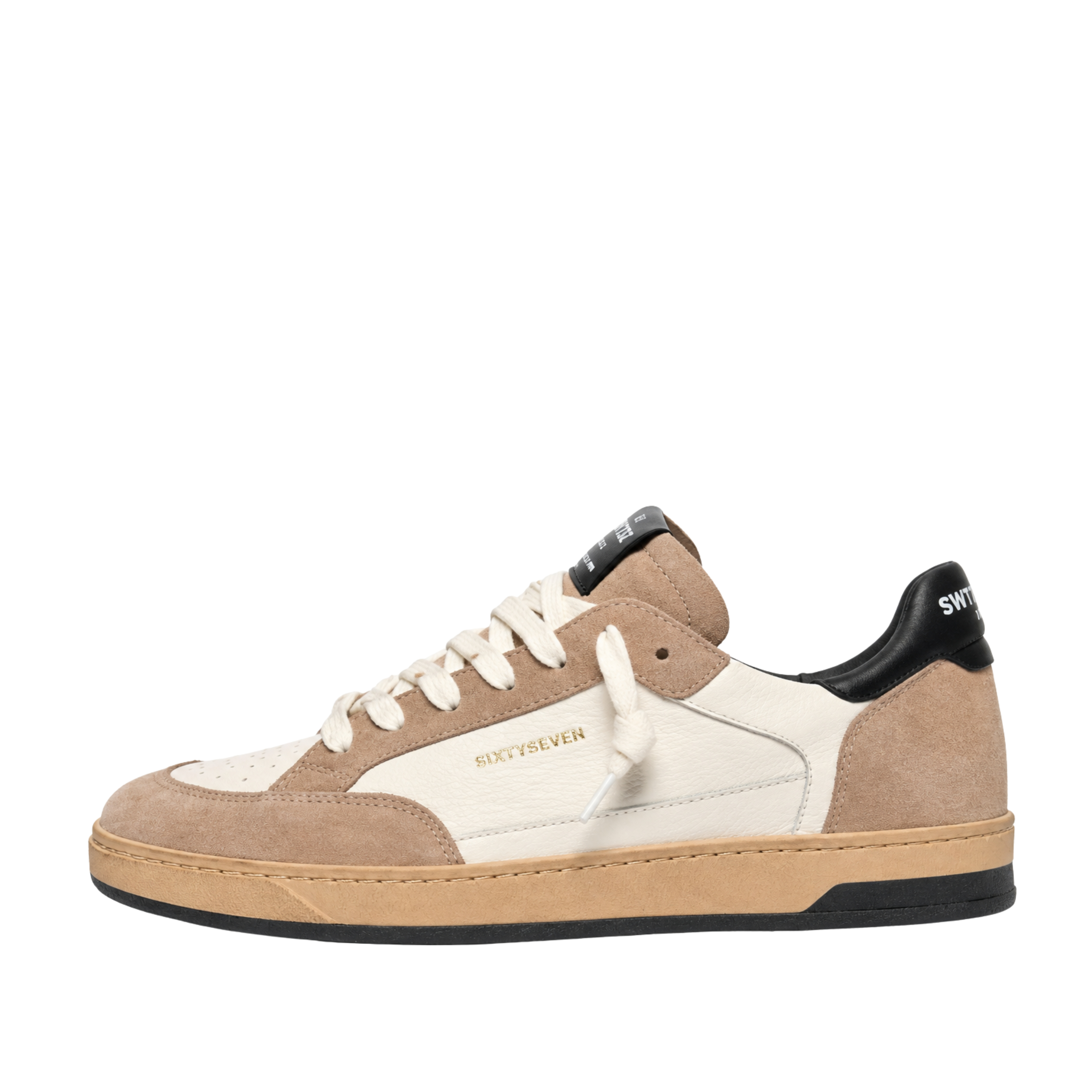 SNEAKERS BASSE CON INSERTI A CONTRASTO UOMO BIANCO PANNA