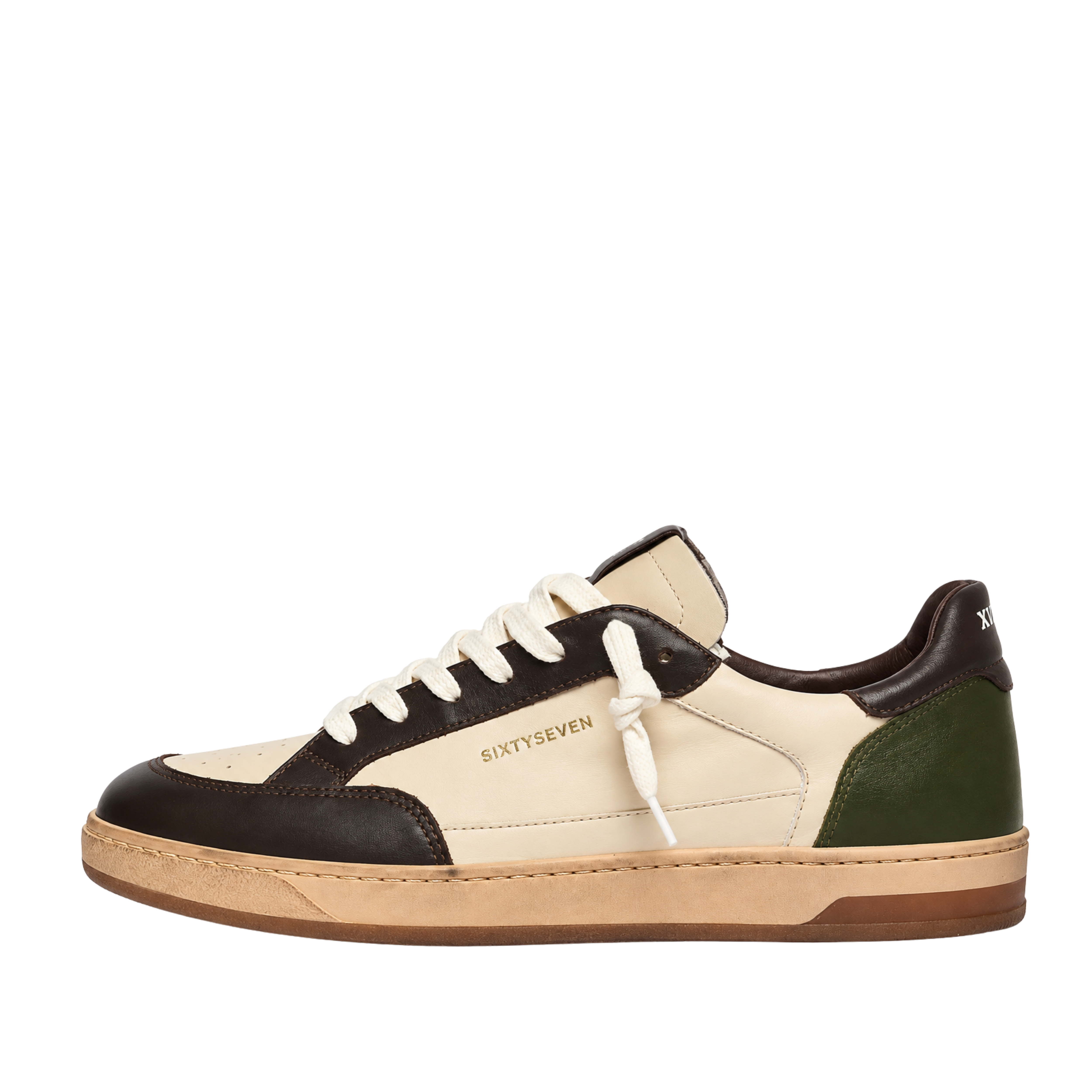 SNEAKERS BASSE CON INSERTI MULTICOLORE UOMO PANNA