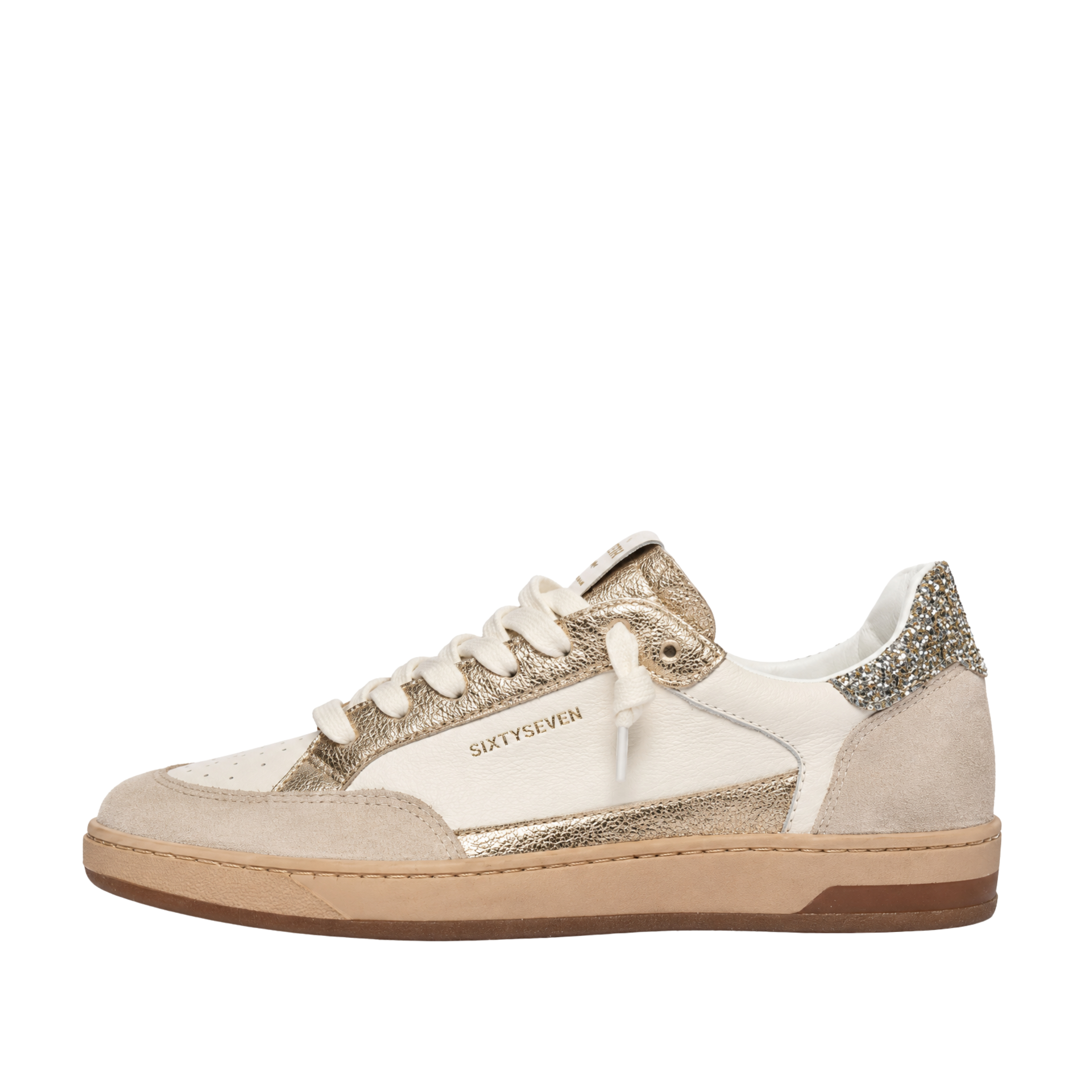 SNEAKERS BASSE CON DETTAGLIO GLITTER DONNA PLATINO