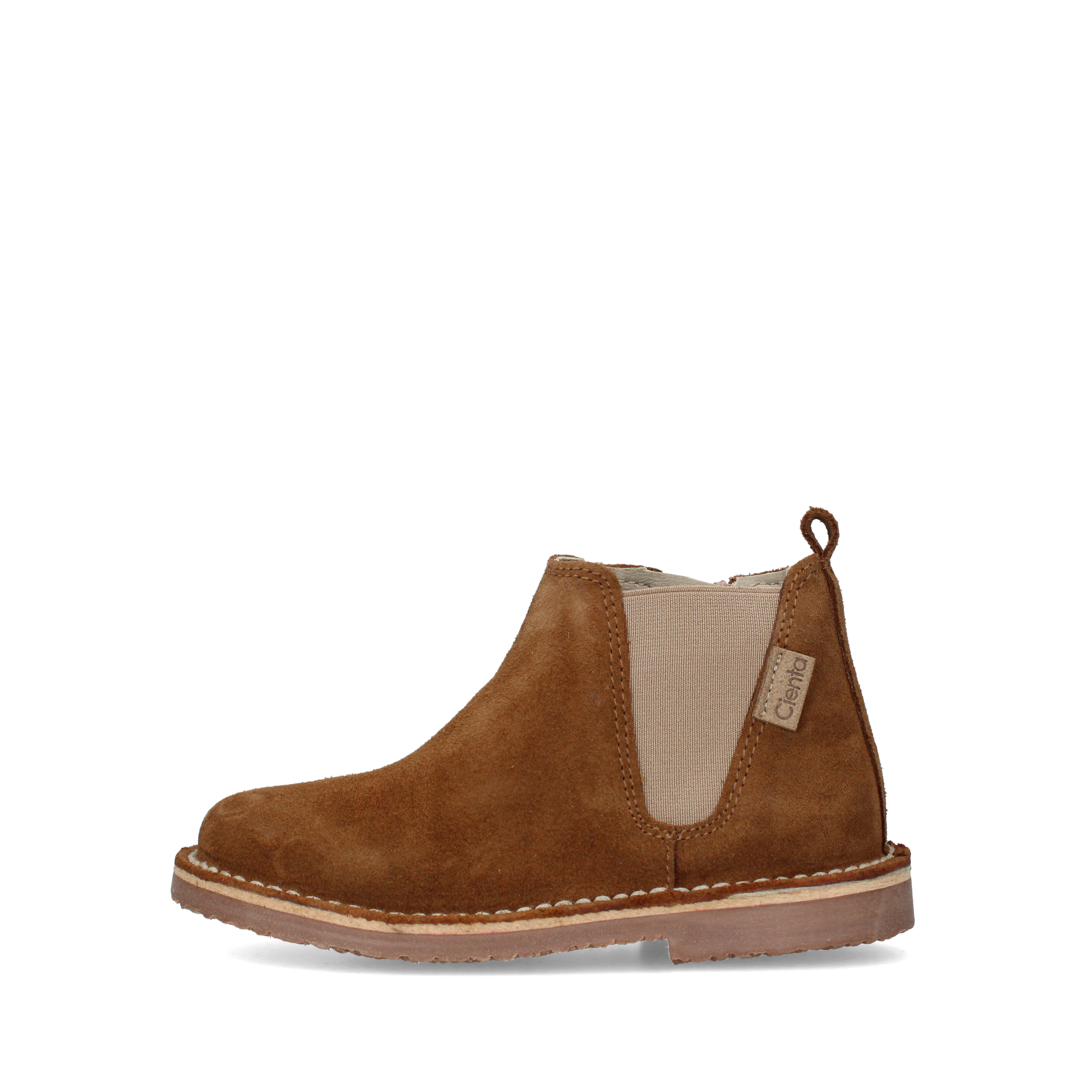 STIVALETTI CON INSERTO ELASTICO E ZIP BAMBINO MARRONE