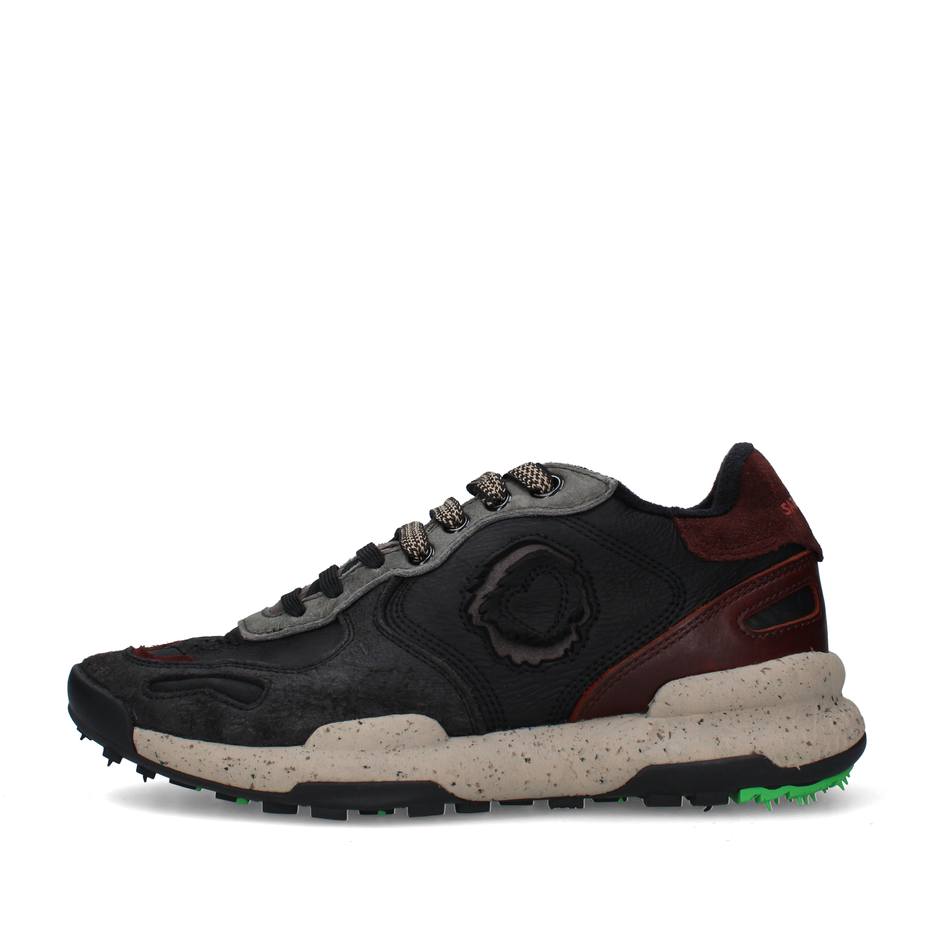 SNEAKERS BASSE CON INSERTI A CONTRASTO UOMO NERO